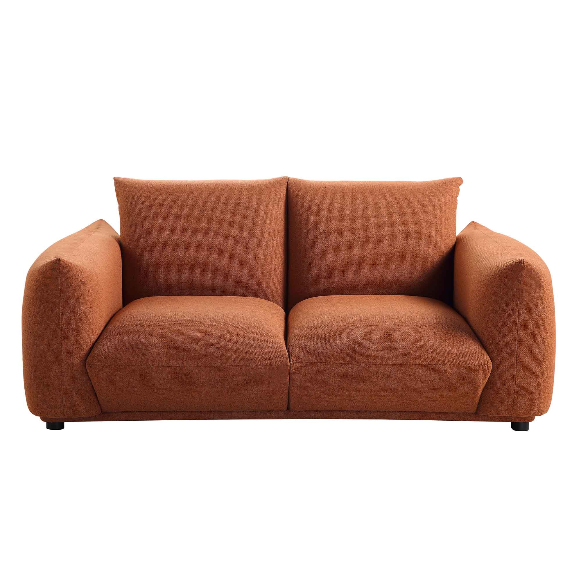 Gianni Two Seater Sofa, Terracotta Fabric - Image 5