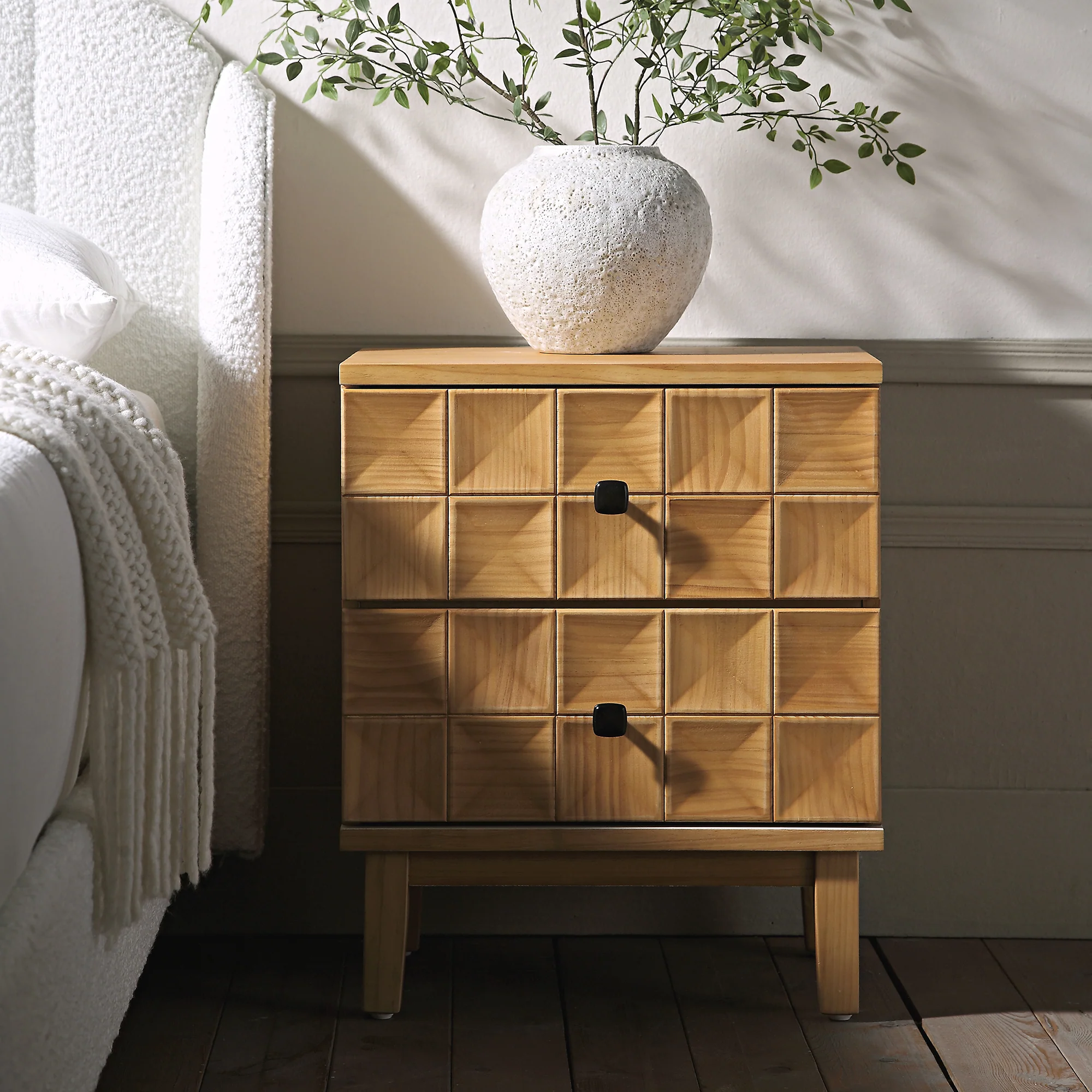 Gibbs 2-Drawer Bedside Table, Natural - Image 2