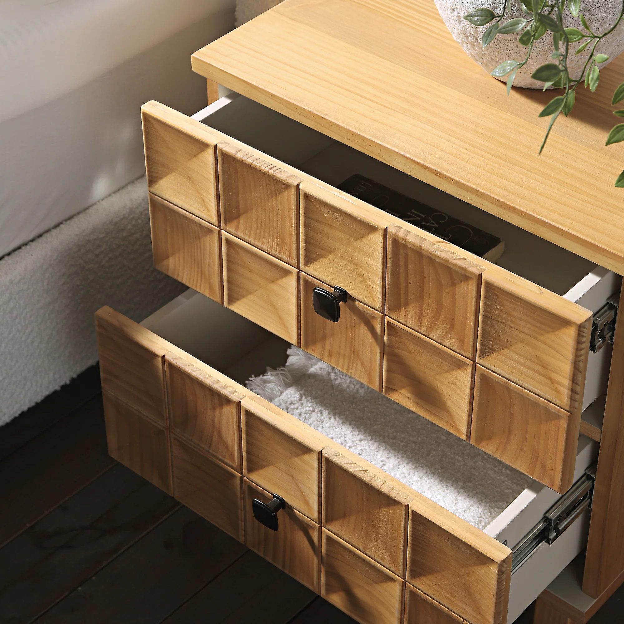 Gibbs 2-Drawer Bedside Table, Natural - Image 3