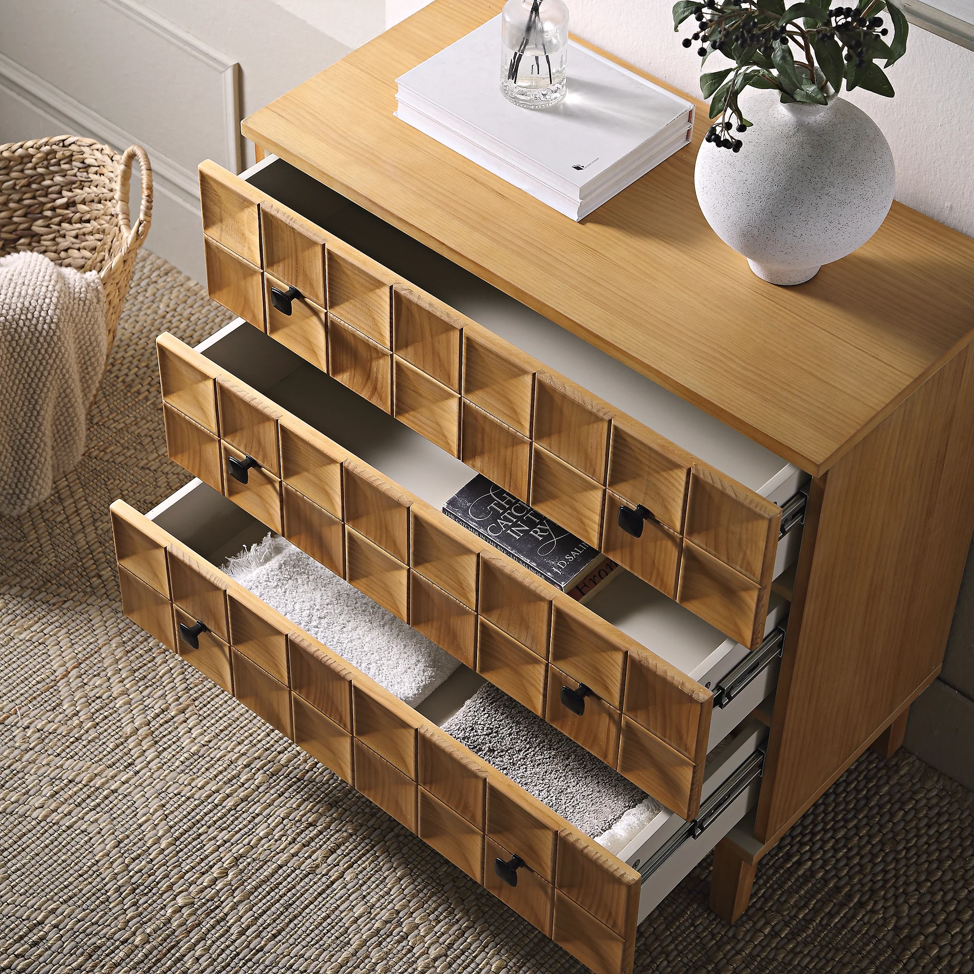 Gibbs Chest of 3 Drawers, Natural - Image 3
