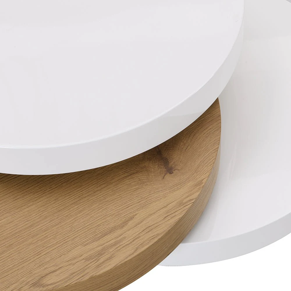 Gomboc 3 Tier High Gloss Rotating Coffee Table - Image 10