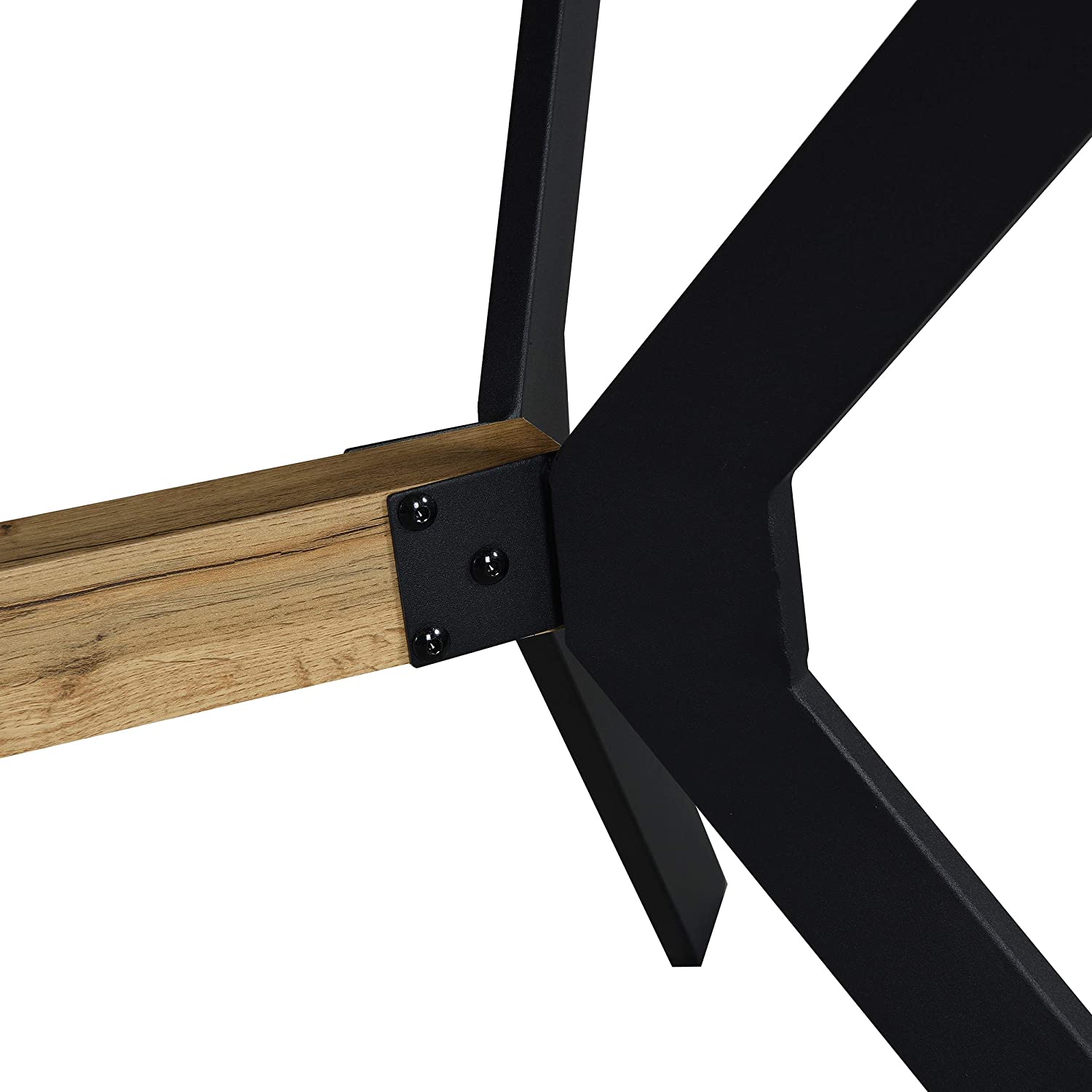 Granby Wotan Oak Effect 140cm Dining Table with Geometric Metal Legs - Image 8
