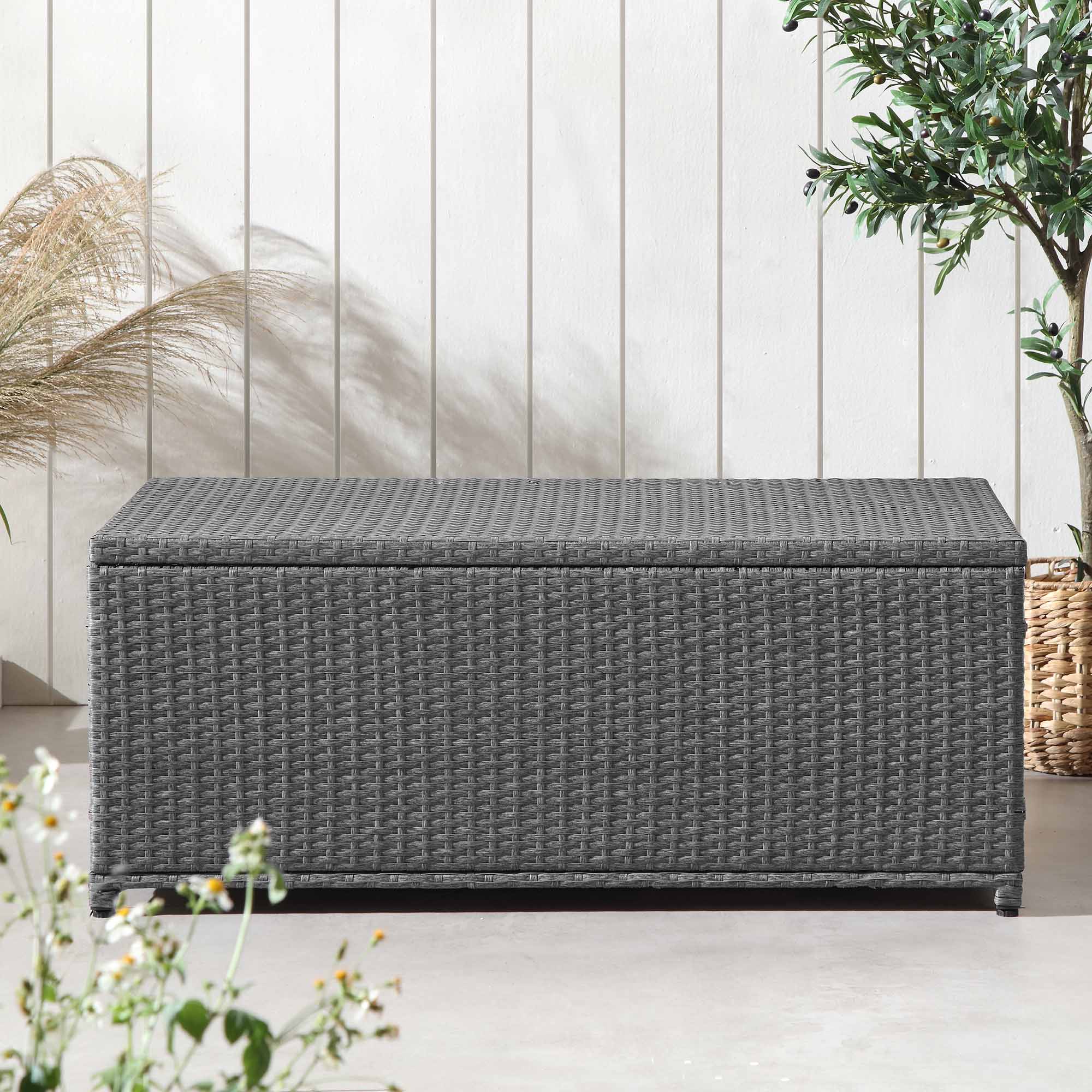 Granchester 120cm Rattan Storage Box, Grey - Image 3