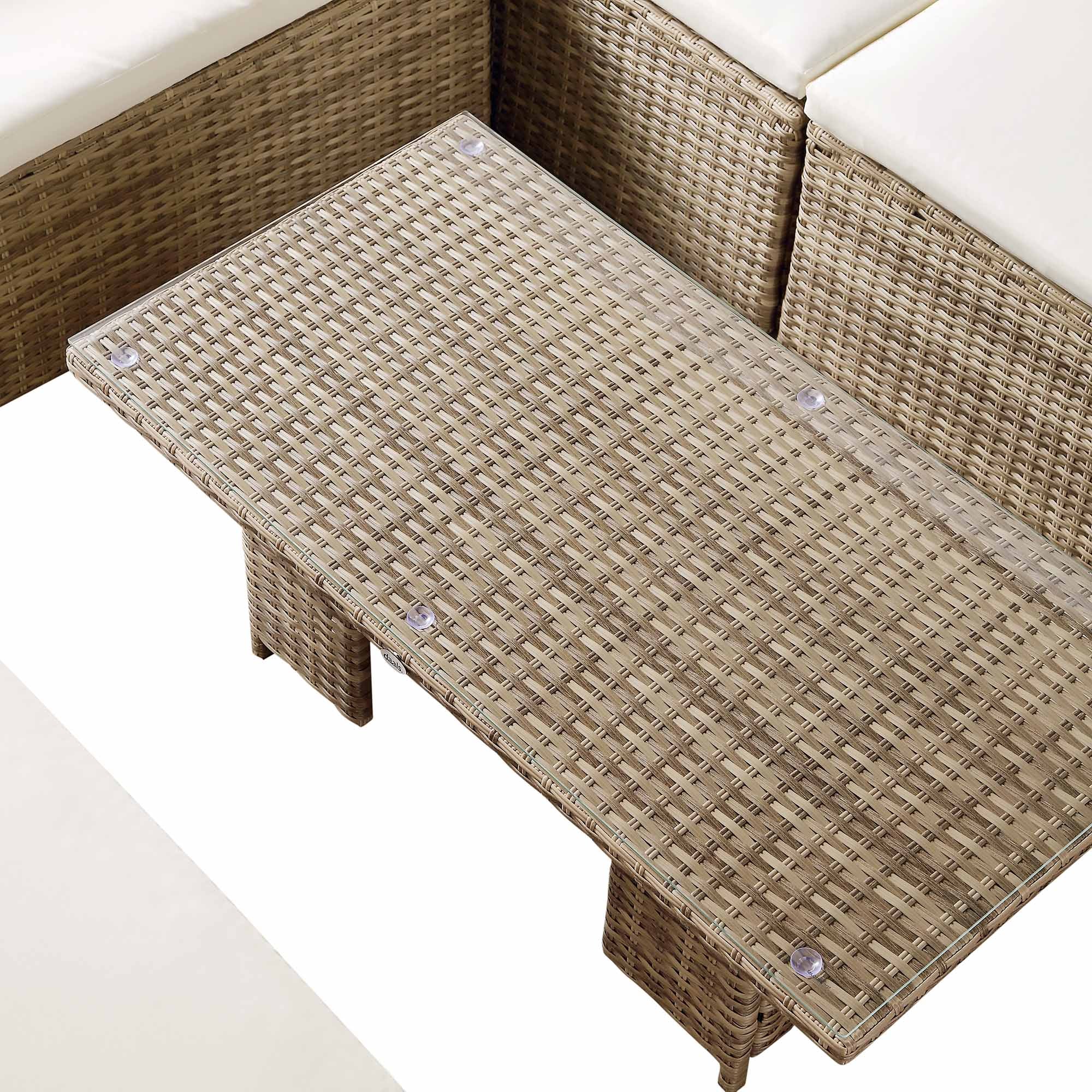 Granchester Rattan Rectangular Corner Dining Sofa Set with Rising Table, Natural - Image 15