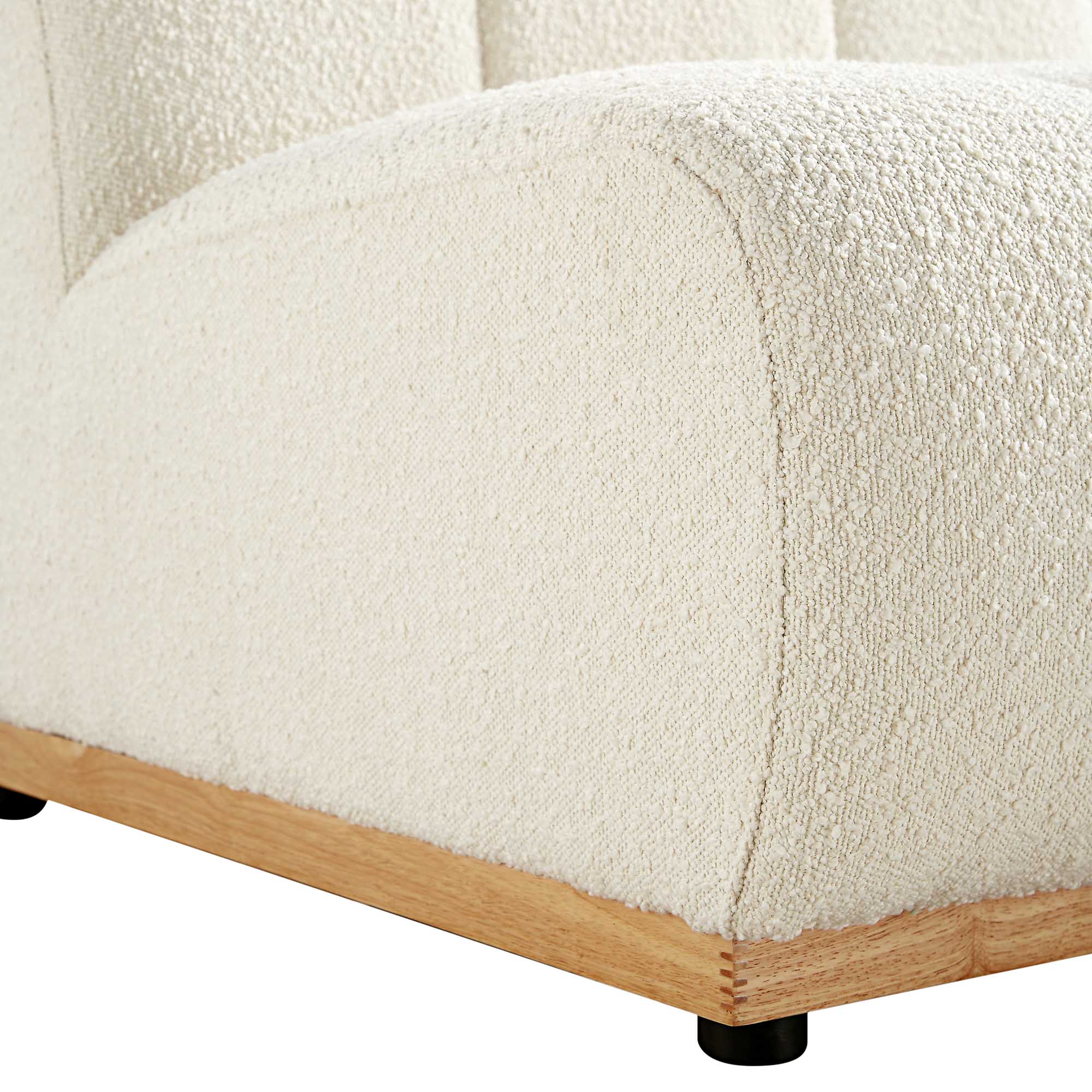 Granvia Ecru Boucle Modular Sofa, 1-Seater Armless Sofa - Image 10