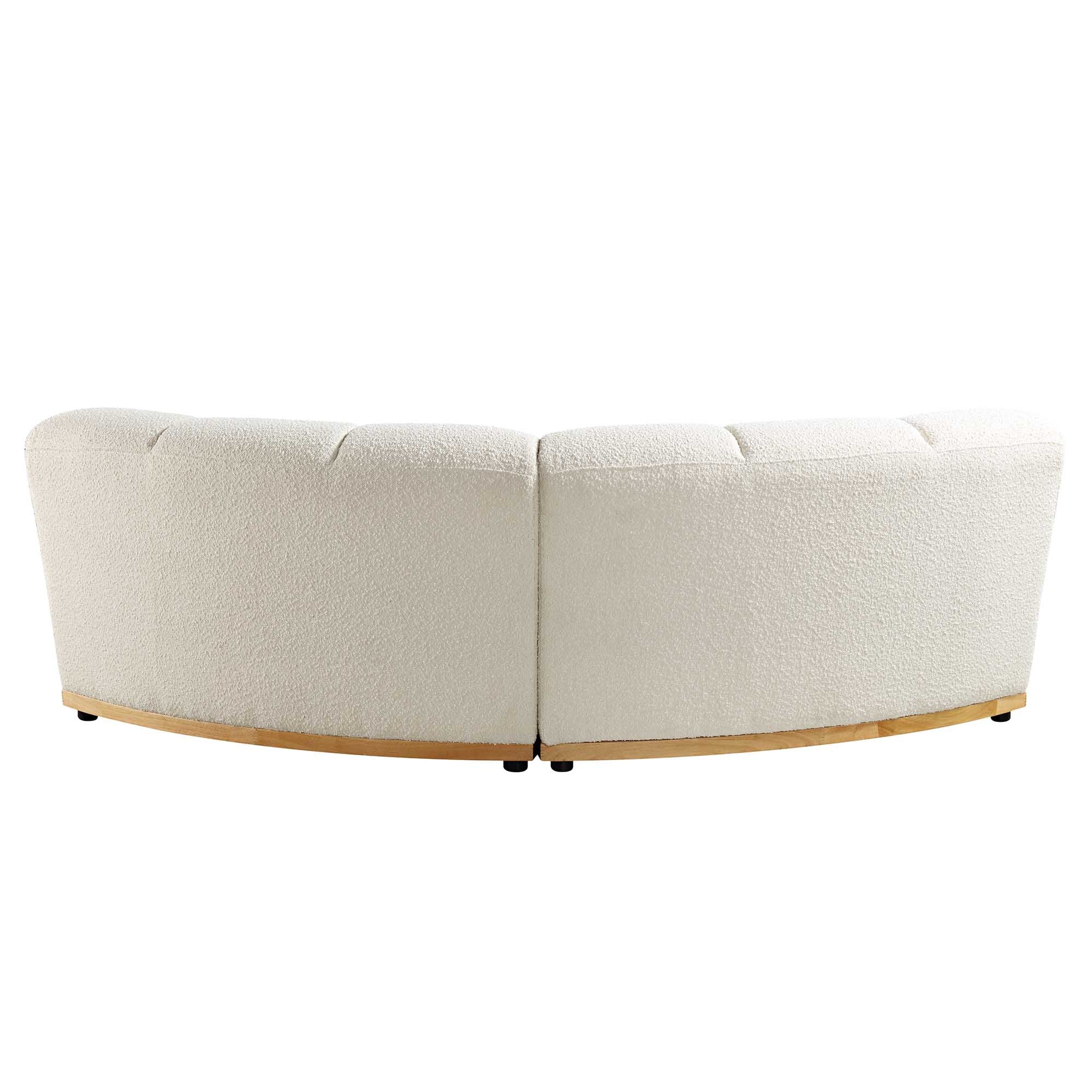 Granvia Ecru Boucle Modular Sofa, 2-Seater Curved Sofa - Image 10