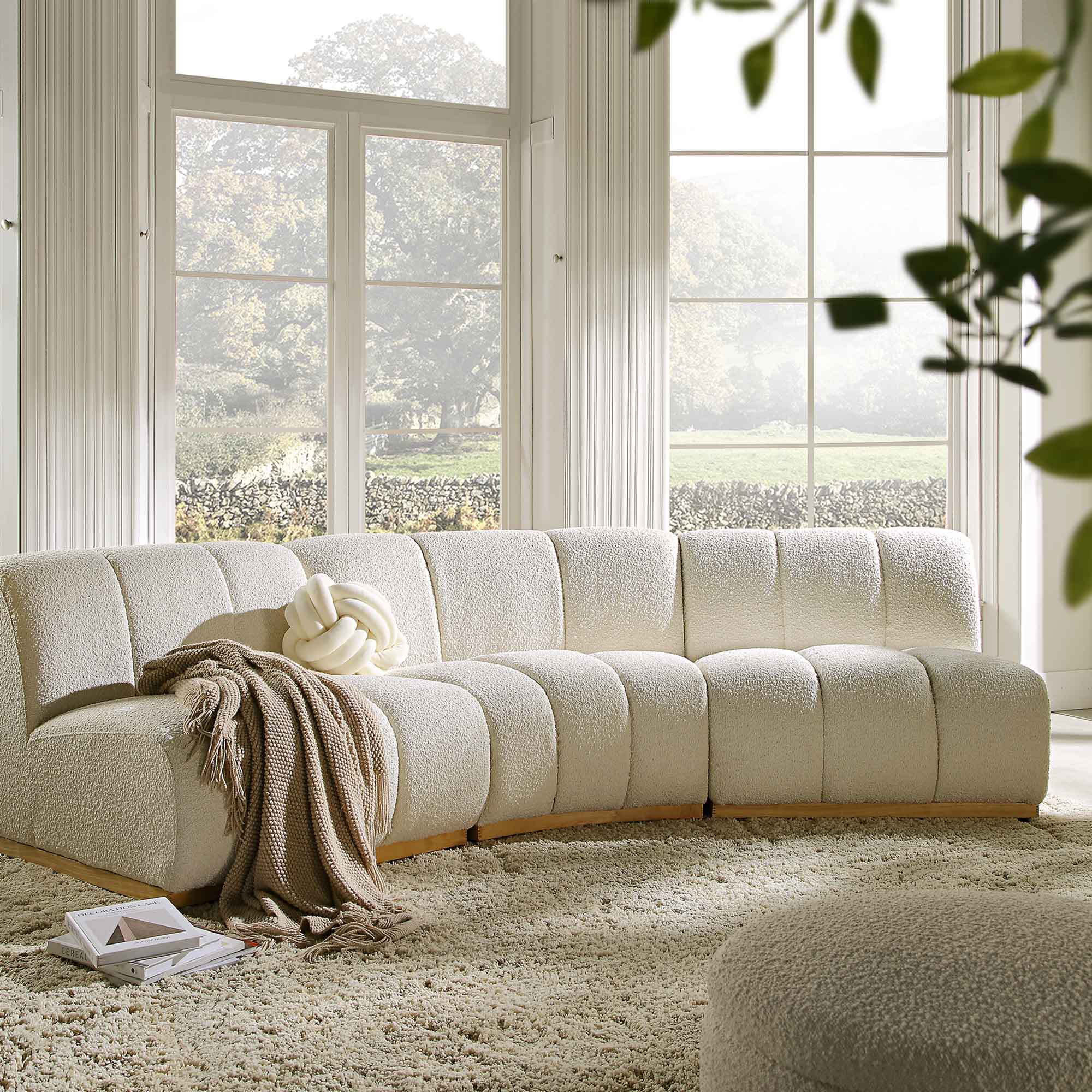 Granvia Ecru Boucle Modular Sofa, 3-Seater Corner Sofa - Image 3