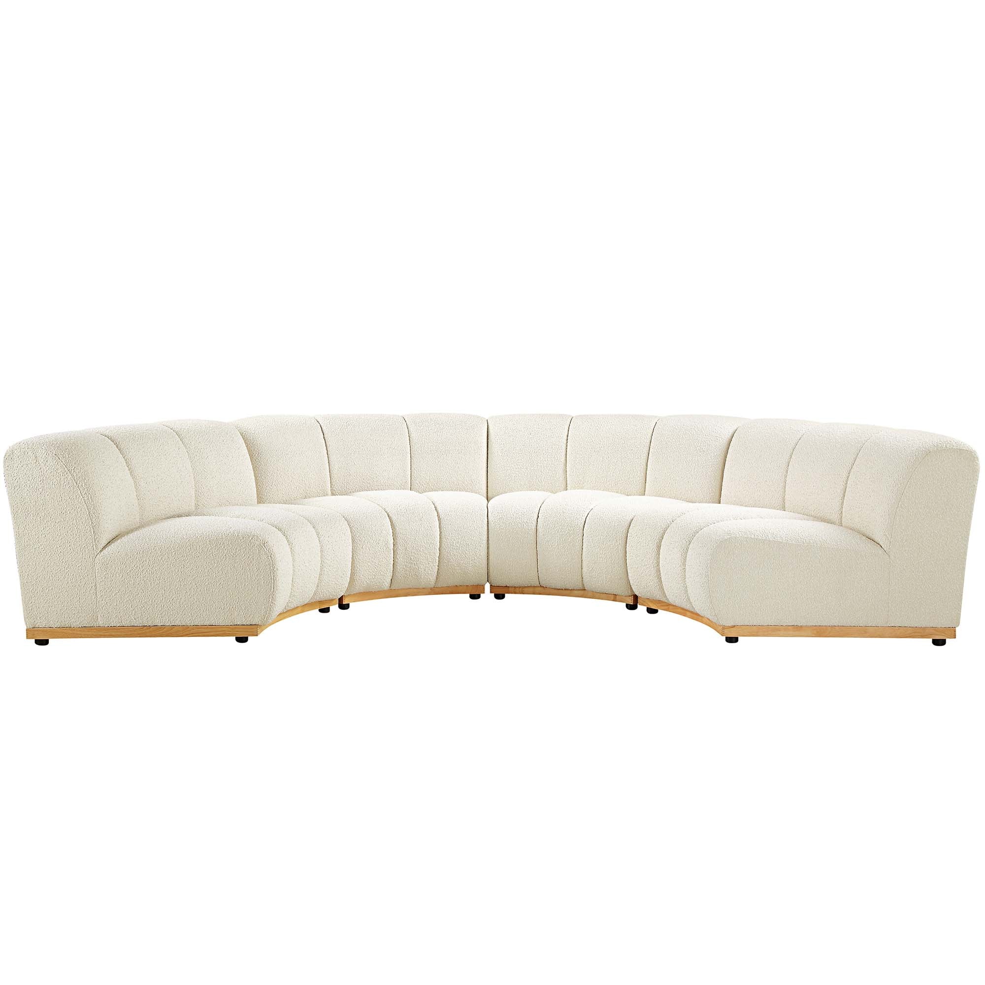 Granvia Ecru Boucle Modular Sofa, 4-Seater Half Circle Sofa - Image 6
