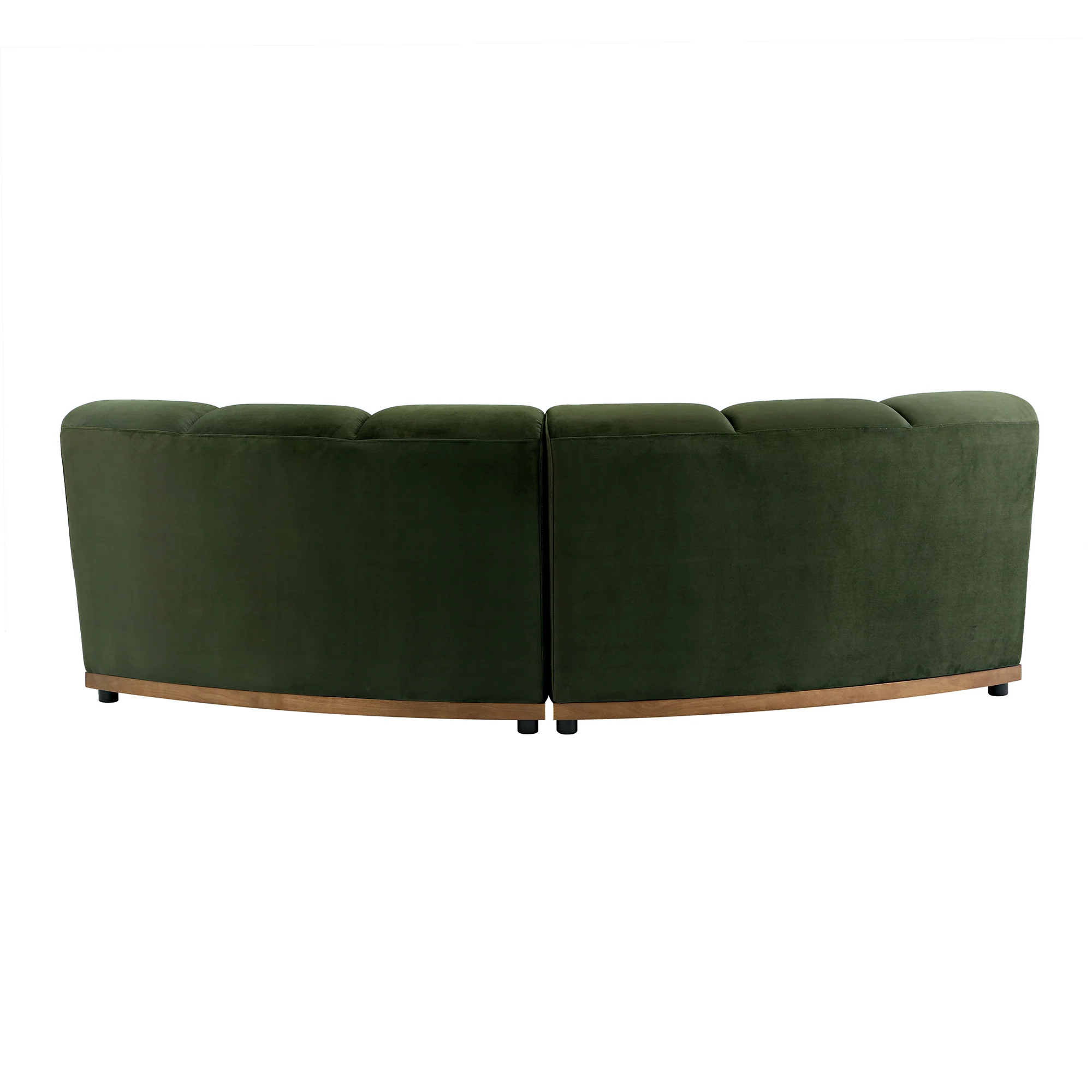 Granvia Moss Green Velvet Modular Sofa, 2-Seater Curved Sofa - Image 10