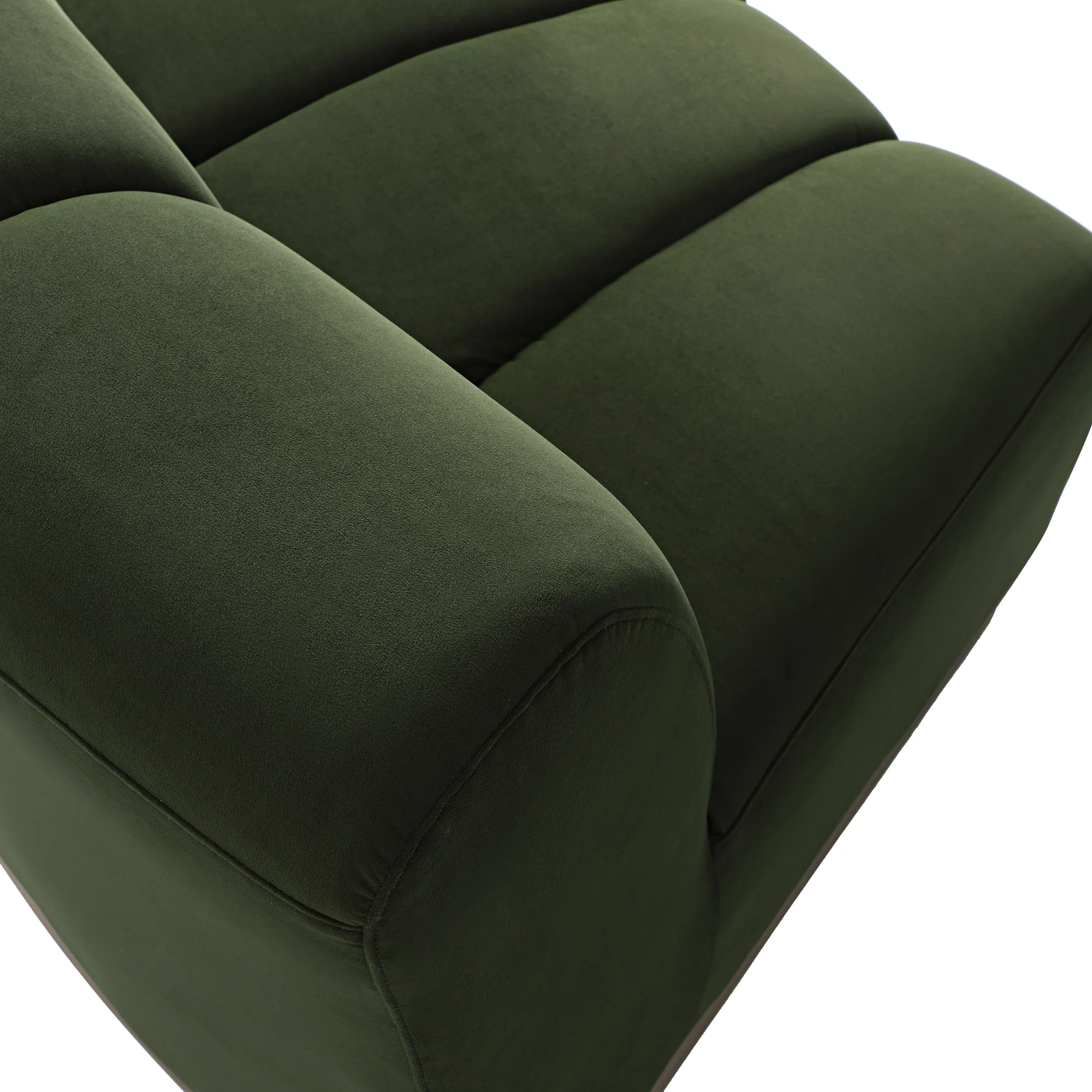 Granvia Moss Green Velvet Modular Sofa, 2-Seater Curved Sofa - Image 13