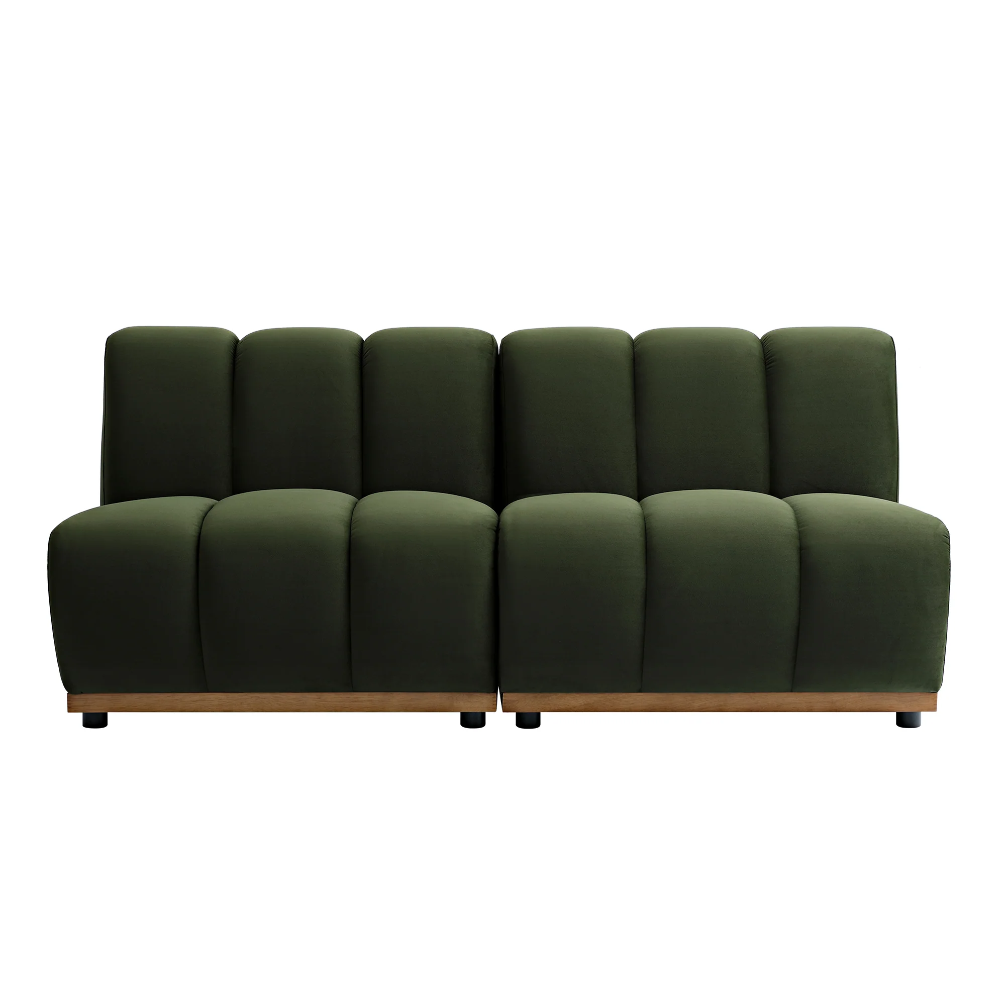 Granvia Moss Green Velvet Modular Sofa, 2-Seater Sofa - Image 4