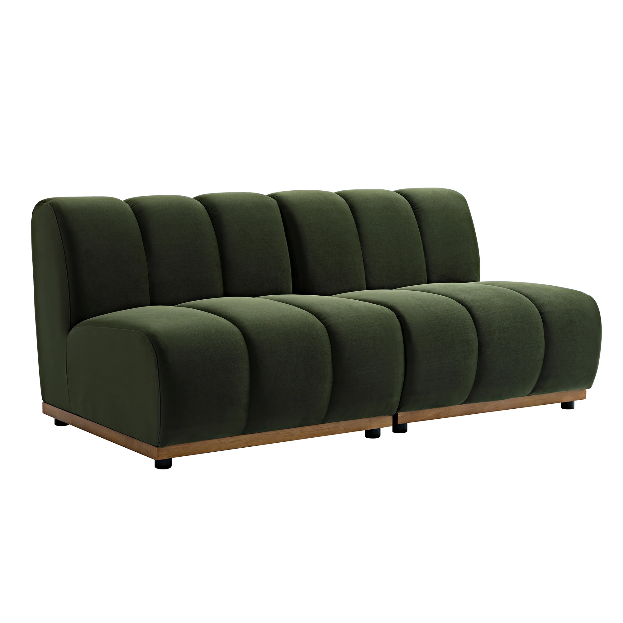 Granvia Moss Green Velvet Modular Sofa, 2-Seater Sofa - Image 5