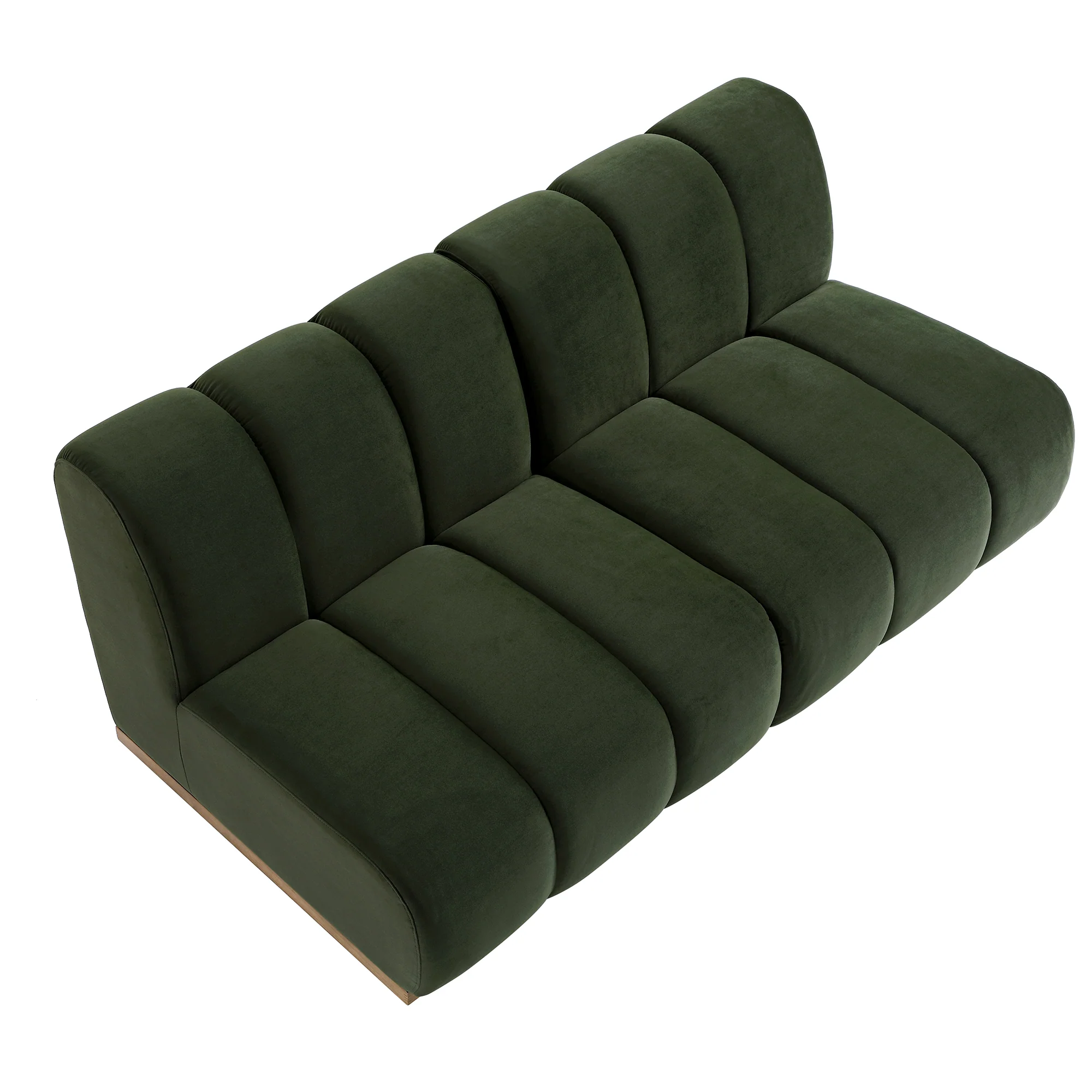 Granvia Moss Green Velvet Modular Sofa, 2-Seater Sofa - Image 7