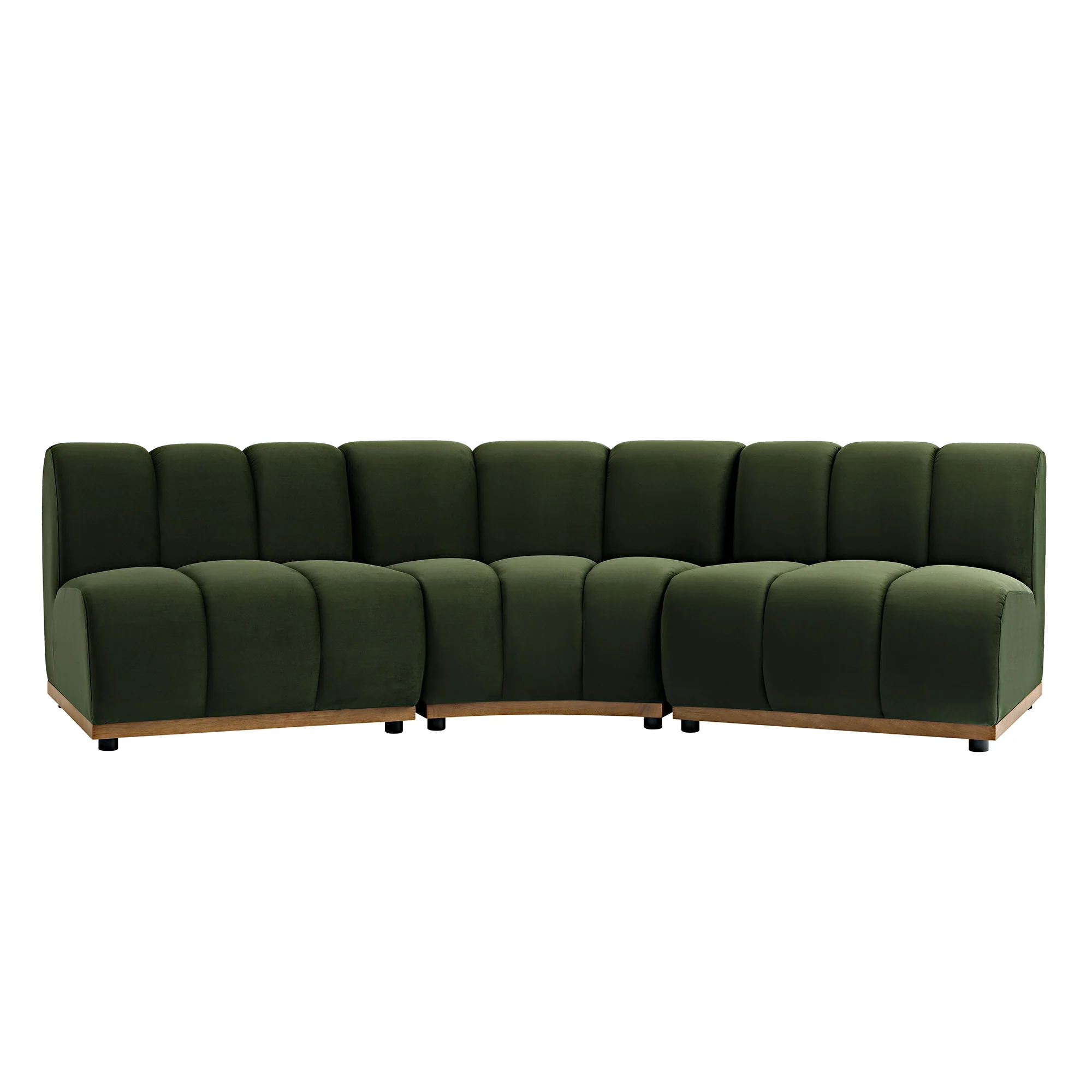 Granvia Moss Green Velvet Modular Sofa, 3-Seater Corner Sofa - Image 8