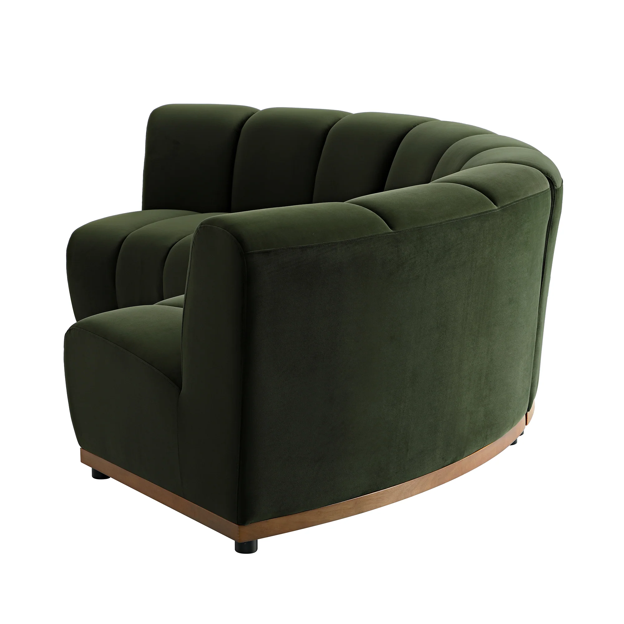 Granvia Moss Green Velvet Modular Sofa, 3-Seater Curved Sofa - Image 10