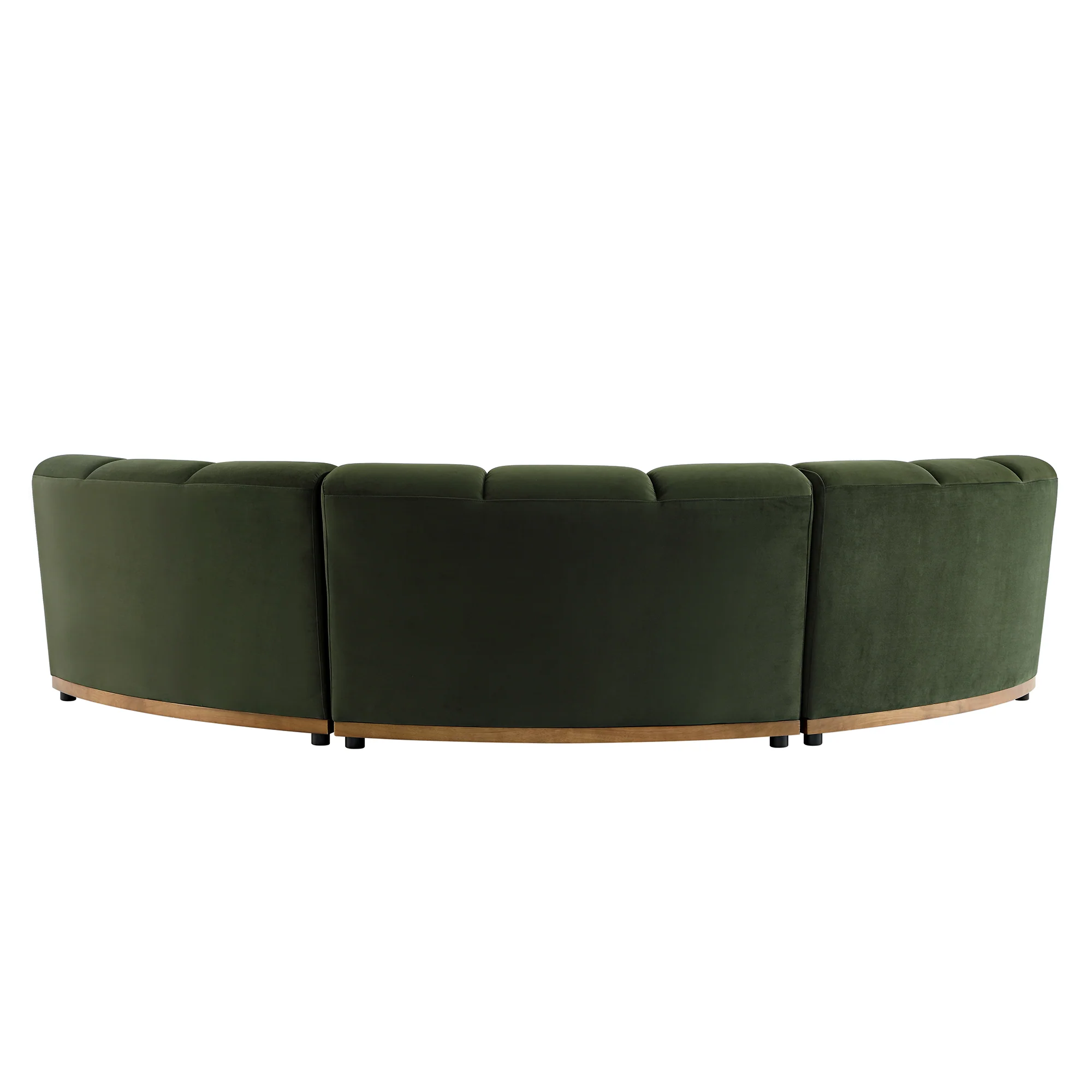 Granvia Moss Green Velvet Modular Sofa, 3-Seater Curved Sofa - Image 11