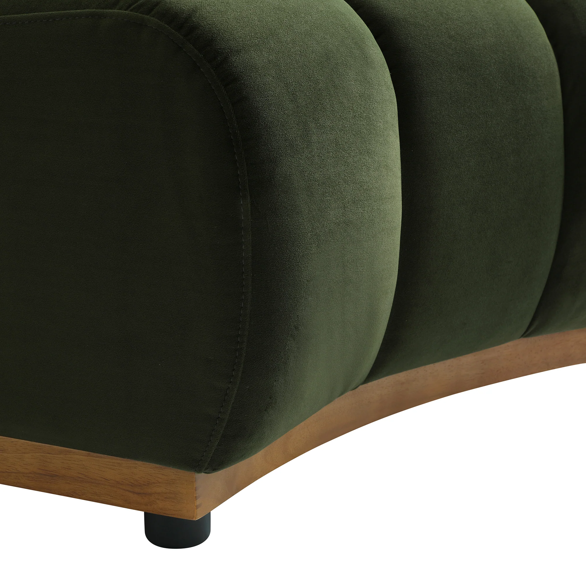 Granvia Moss Green Velvet Modular Sofa, 3-Seater Curved Sofa - Image 12