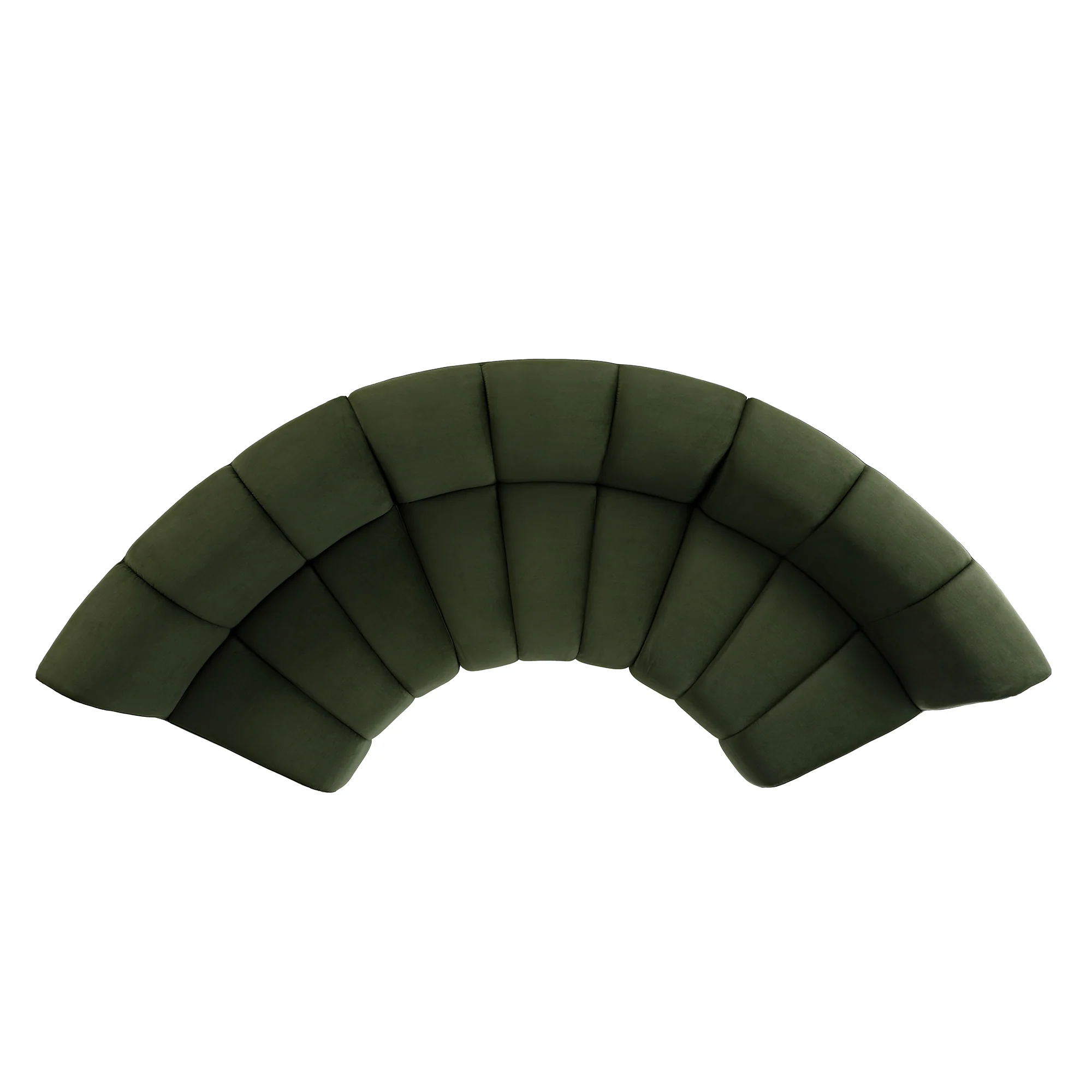 Granvia Moss Green Velvet Modular Sofa, 3-Seater Curved Sofa - Image 8