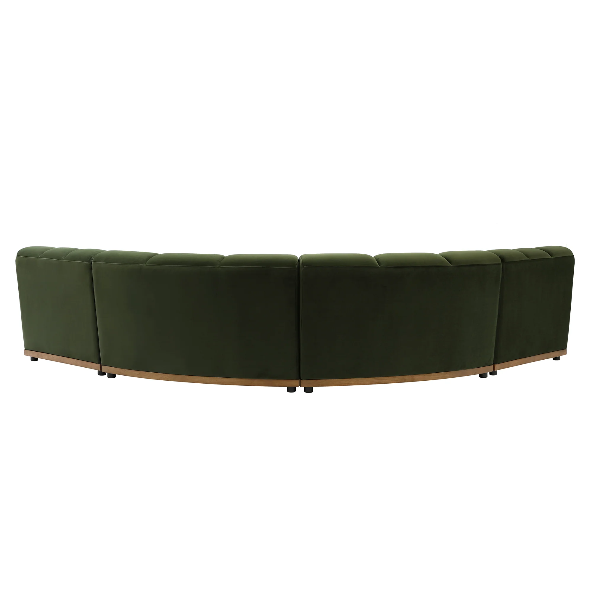 Granvia Moss Green Velvet Modular Sofa, 4-Seater Large Corner Sofa - Image 6