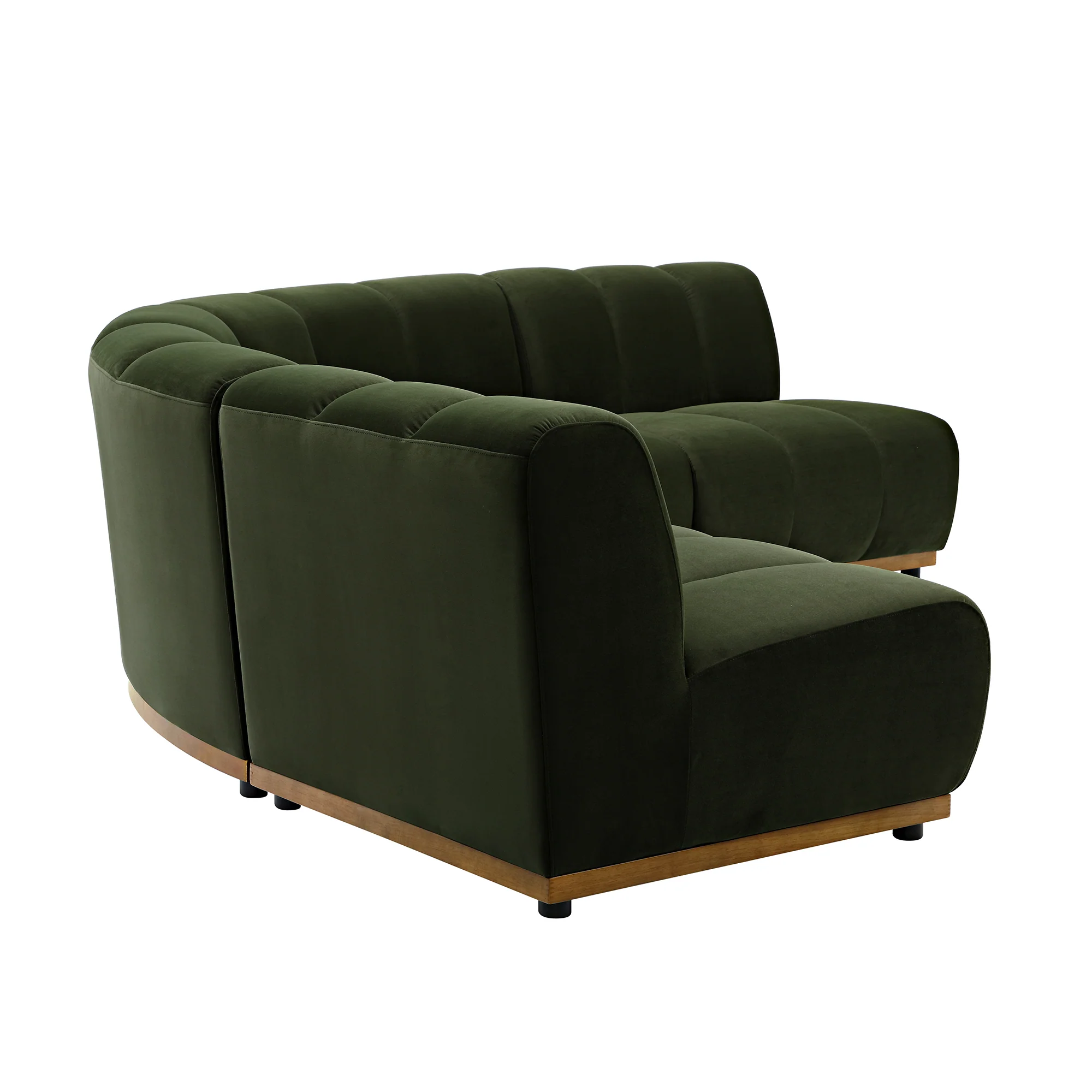 Granvia Moss Green Velvet Modular Sofa, 4-Seater Large Corner Sofa - Image 7