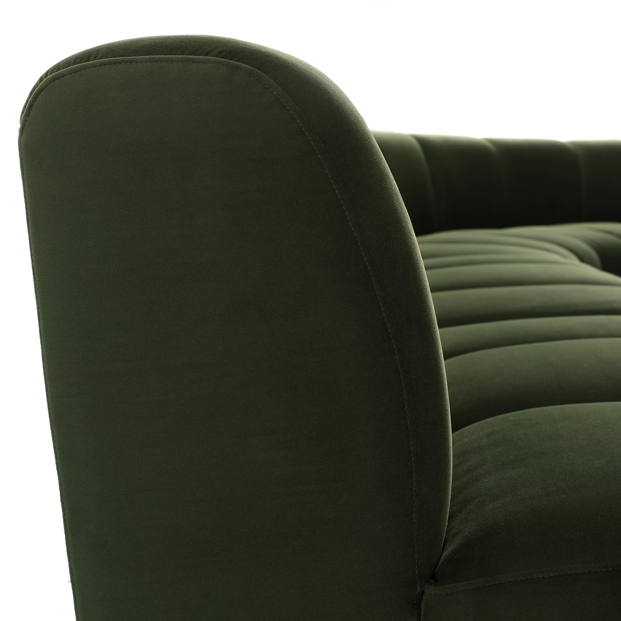 Granvia Moss Green Velvet Modular Sofa, 5-Seater Grand L-Shaped Sofa - Image 7