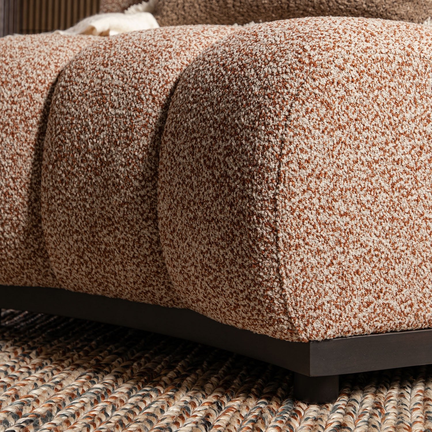Granvia Musk Blush Boucle Modular Sofa, 1-Seater Curved Sofa - Image 8