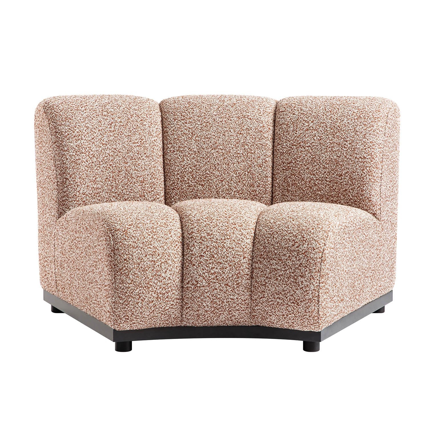 Granvia Musk Blush Boucle Modular Sofa, 1-Seater Curved Sofa - Image 9