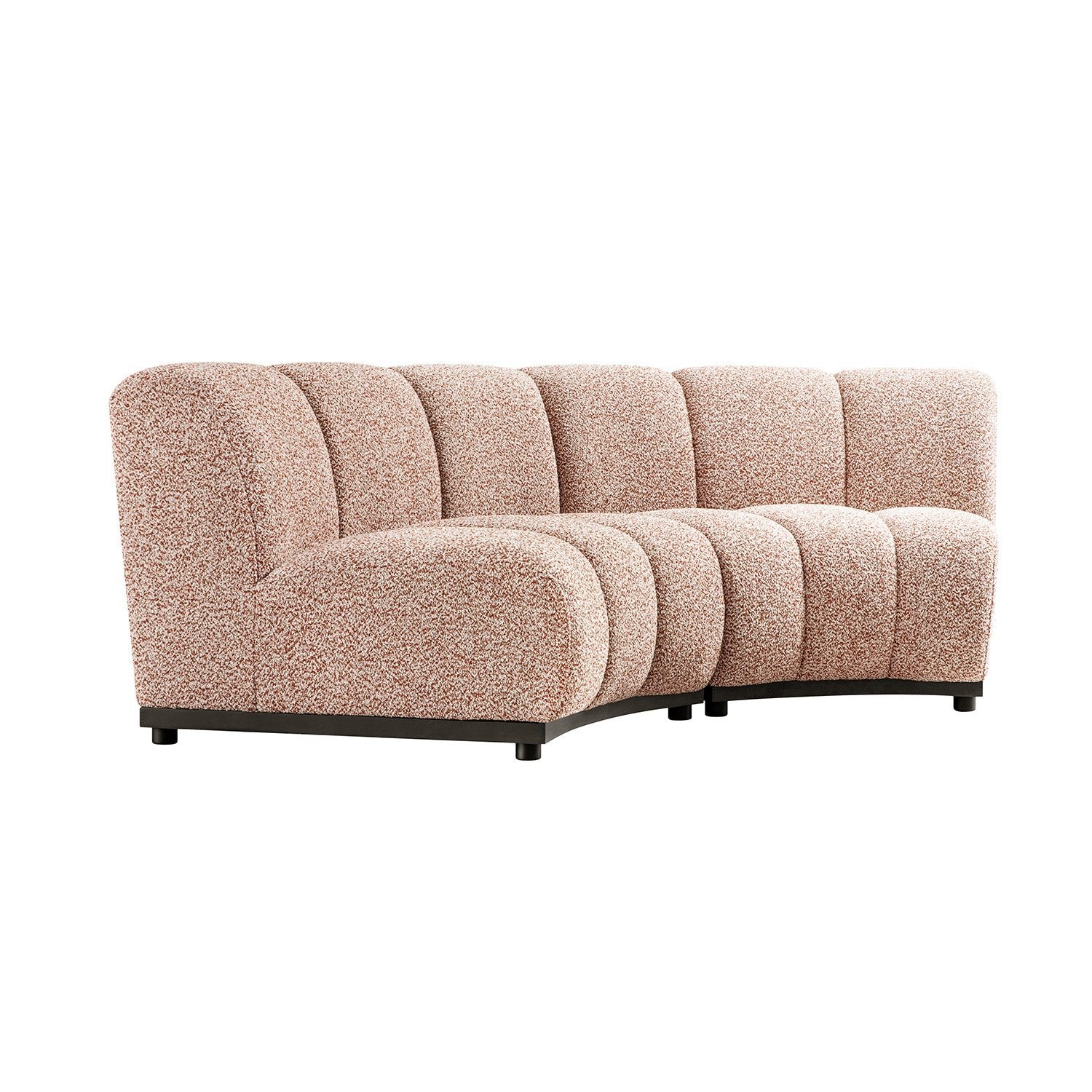 Granvia Musk Blush Boucle Modular Sofa, 2-Seater Curved Sofa - Image 10