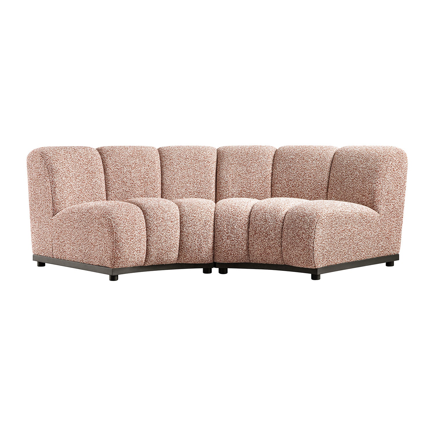 Granvia Musk Blush Boucle Modular Sofa, 2-Seater Curved Sofa - Image 6
