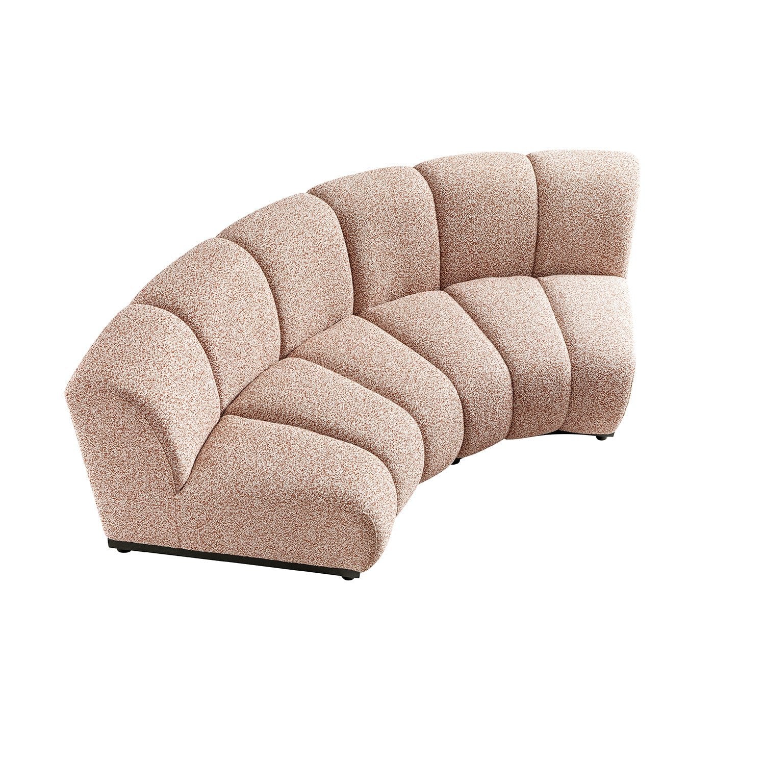 Granvia Musk Blush Boucle Modular Sofa, 2-Seater Curved Sofa - Image 7