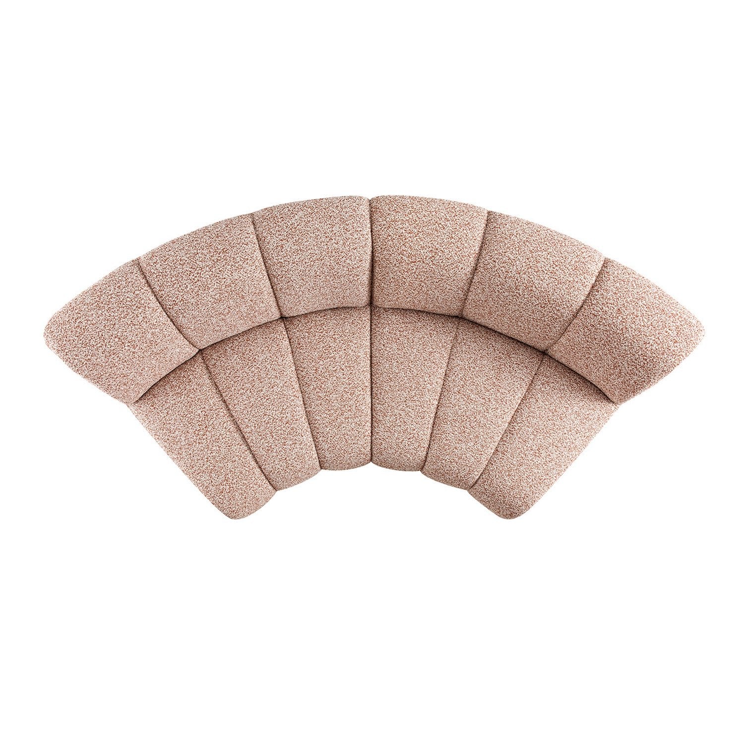 Granvia Musk Blush Boucle Modular Sofa, 2-Seater Curved Sofa - Image 9