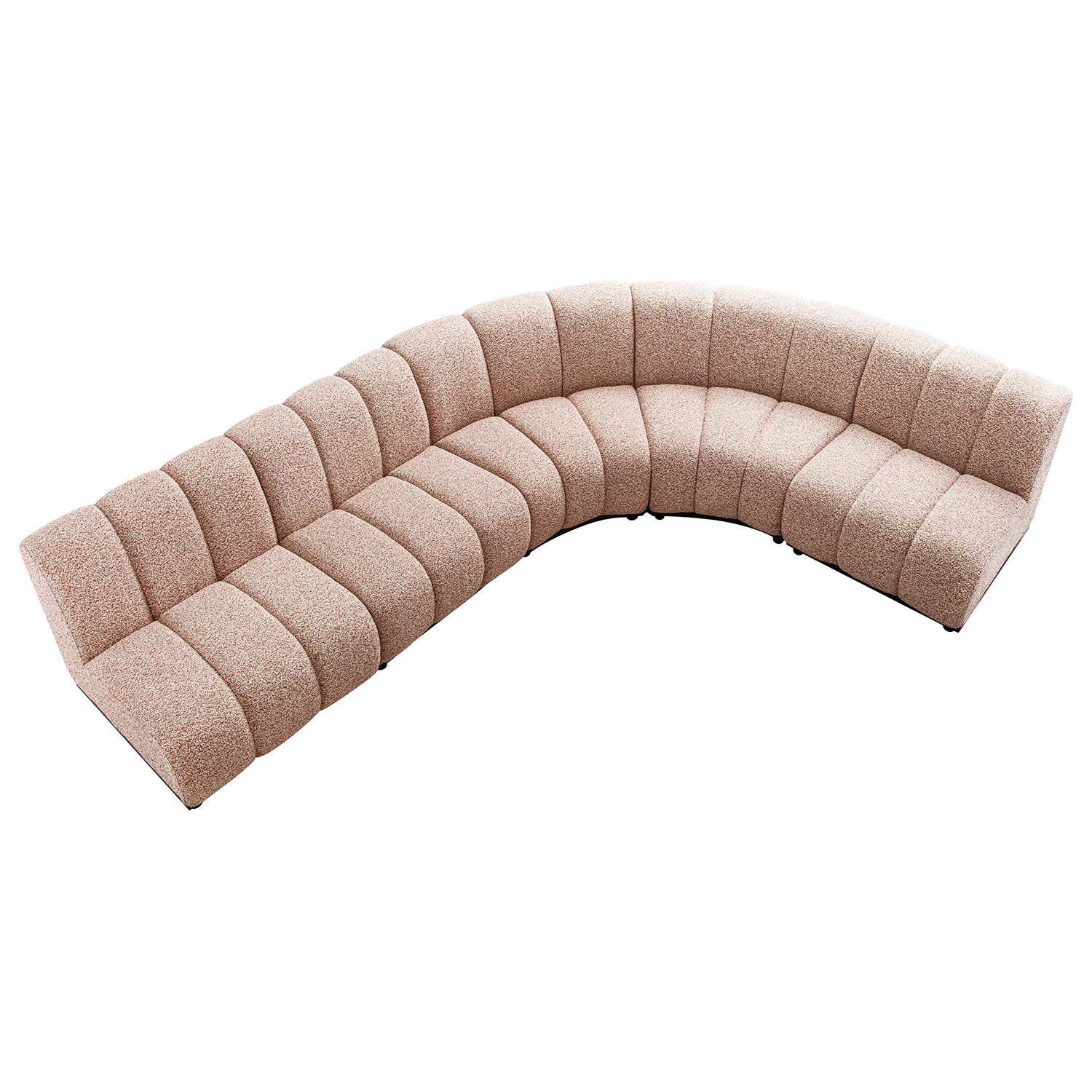 Granvia Musk Blush Boucle Modular Sofa, 5-Seater Grand L-Shaped Sofa - Image 8