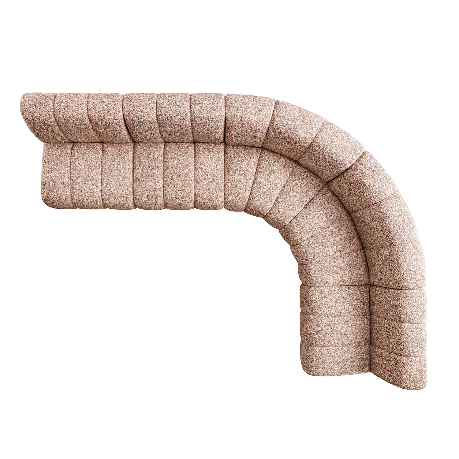 Granvia Musk Blush Boucle Modular Sofa, 5-Seater Grand L-Shaped Sofa - Image 9