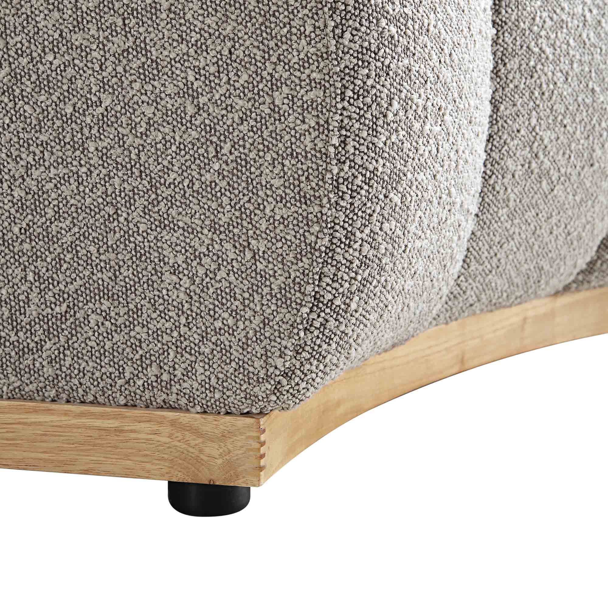 Granvia Taupe Boucle Modular Sofa, 1-Seater Curved Sofa - Image 11