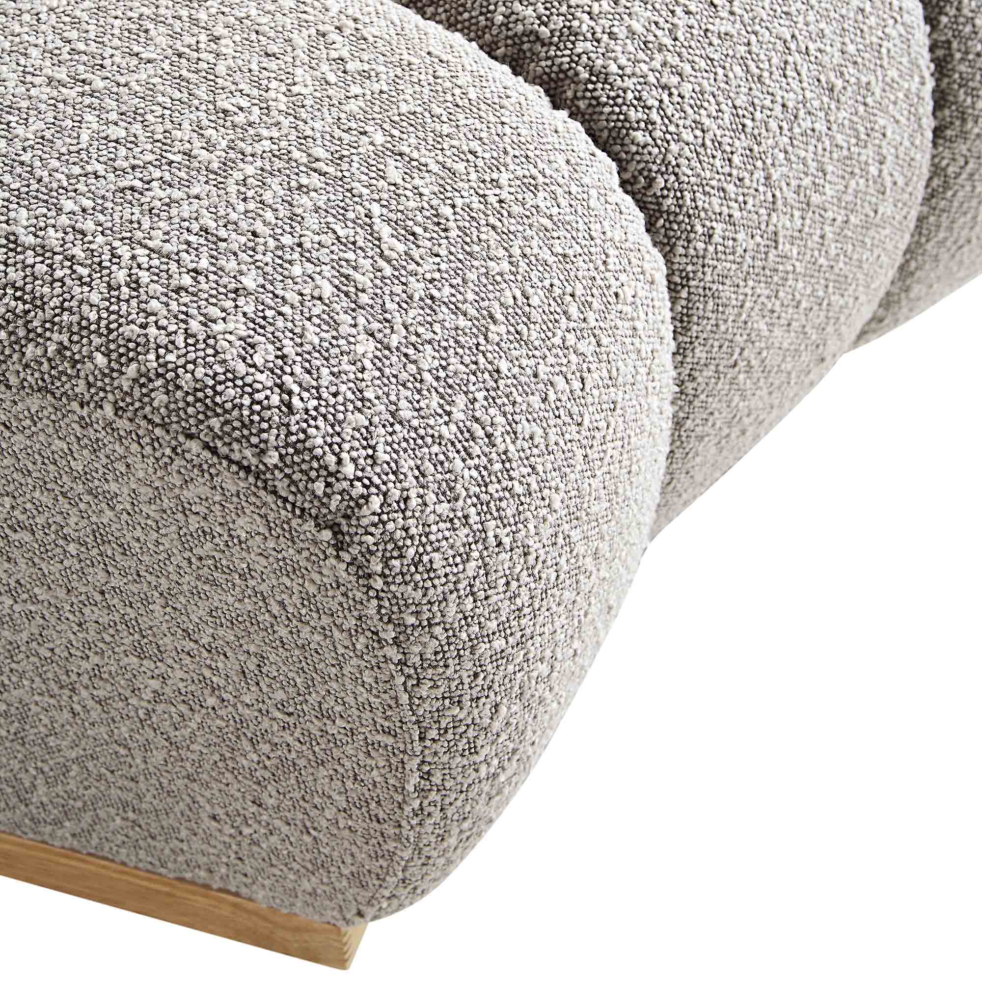 Granvia Taupe Boucle Modular Sofa, 1-Seater Curved Sofa - Image 12