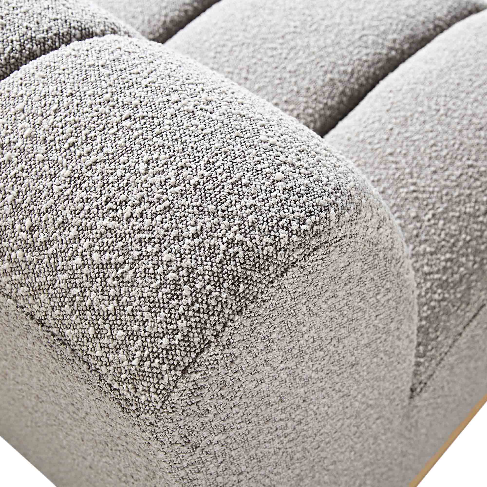 Granvia Taupe Boucle Modular Sofa, 1-Seater Armless Sofa - Image 12