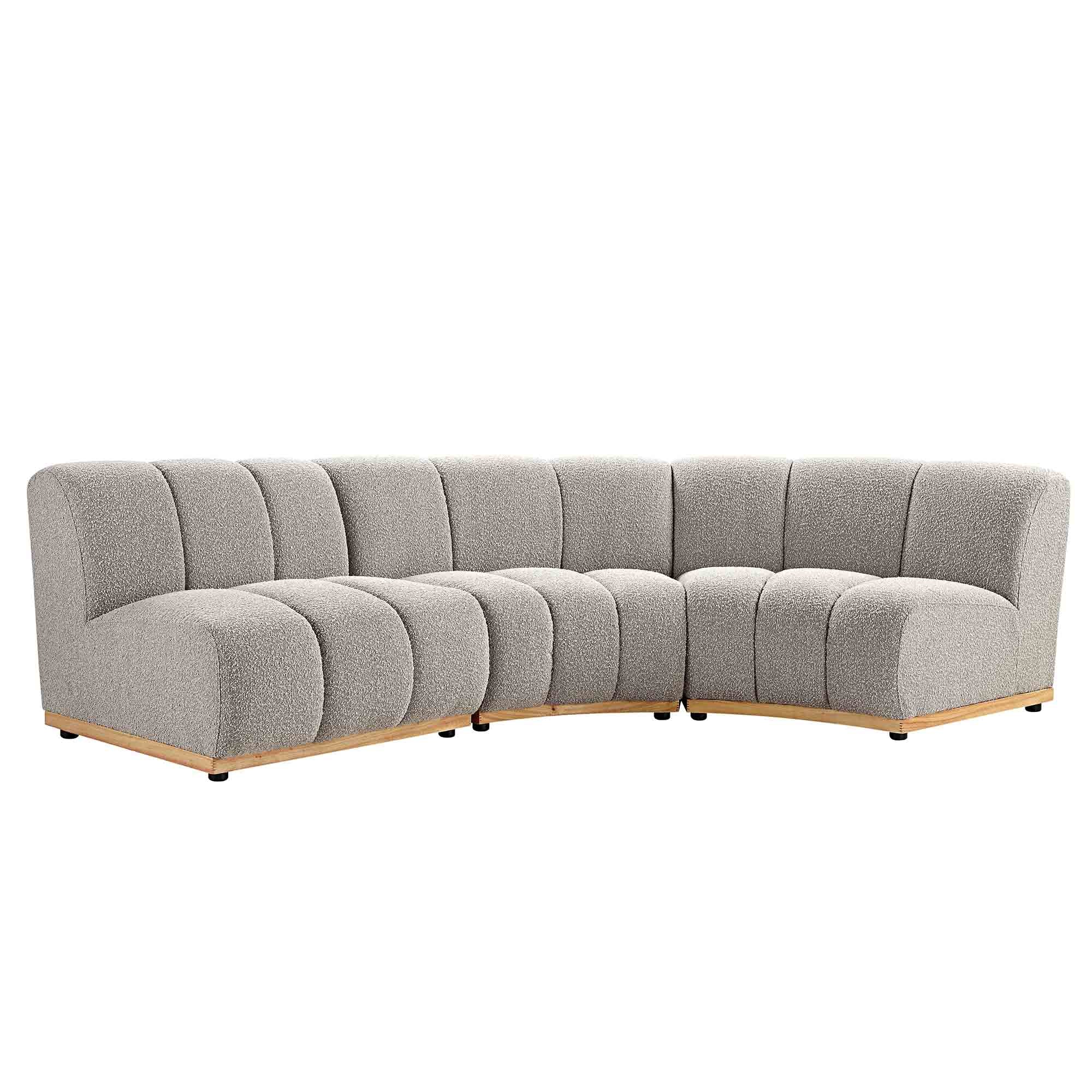 Granvia Taupe Boucle Modular Sofa, 3-Seater L-Shaped Sofa - Image 2