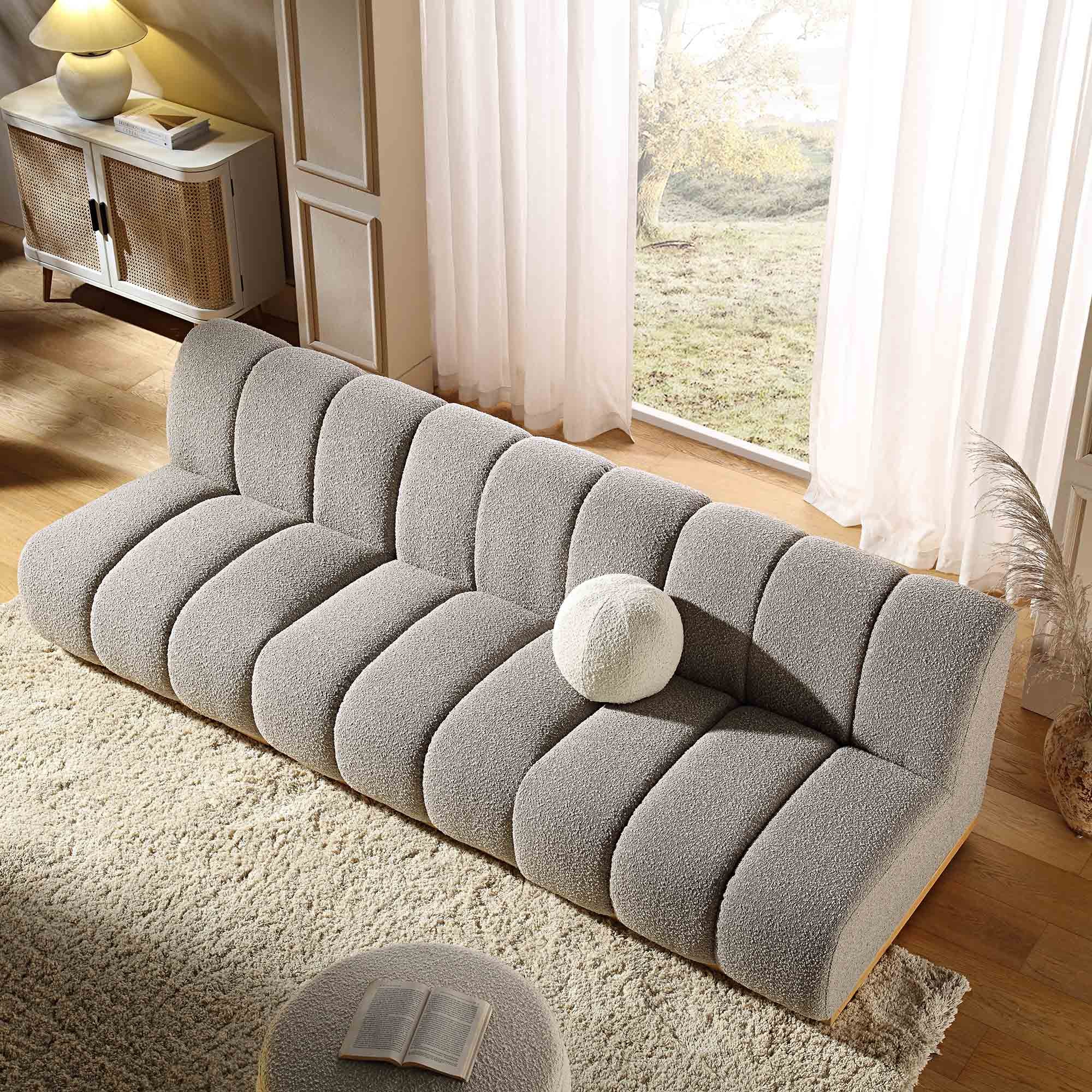Granvia Taupe Boucle Modular Sofa, 3-Seater Sofa - Image 3