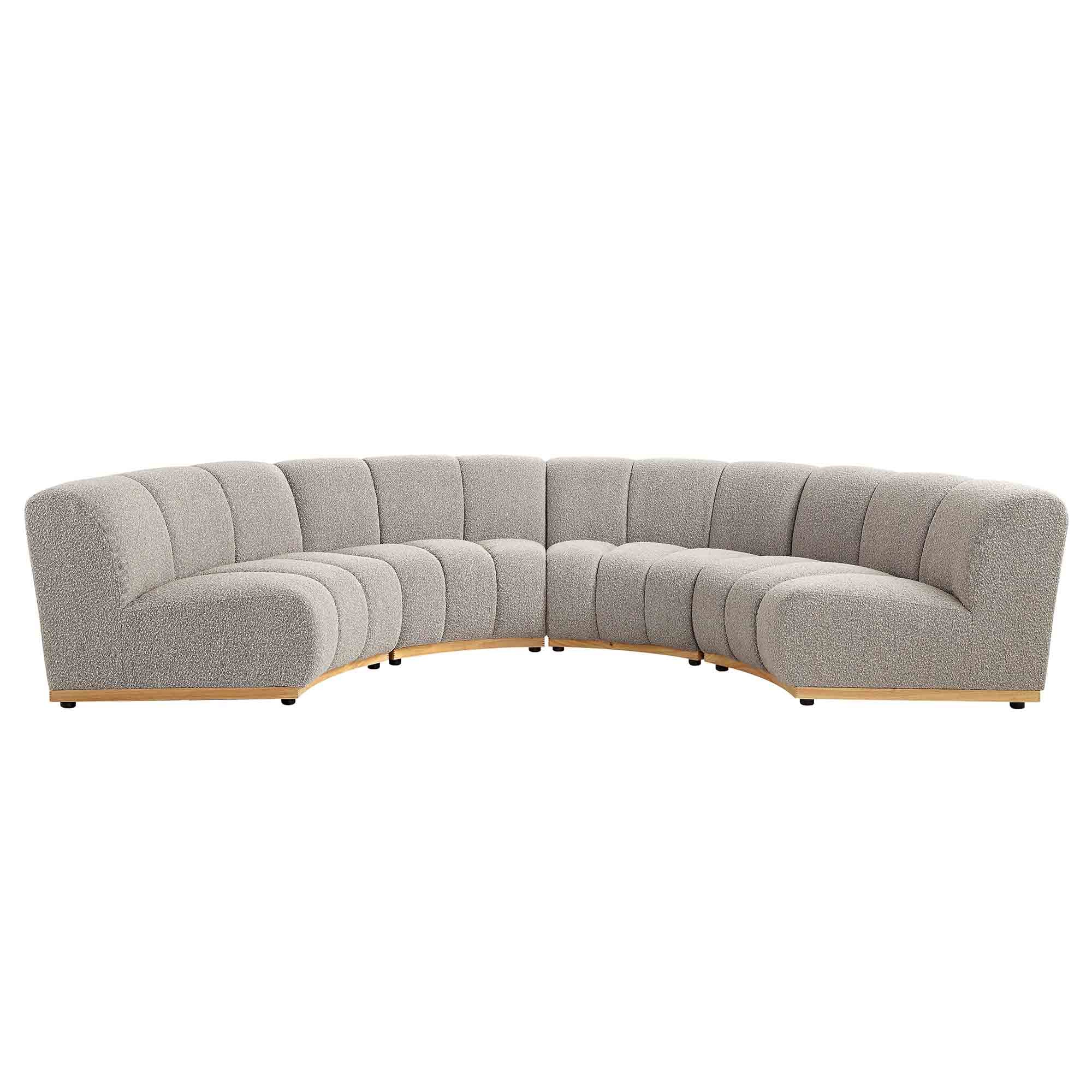 Granvia Taupe Boucle Modular Sofa, 4-Seater Half Circle Sofa - Image 7