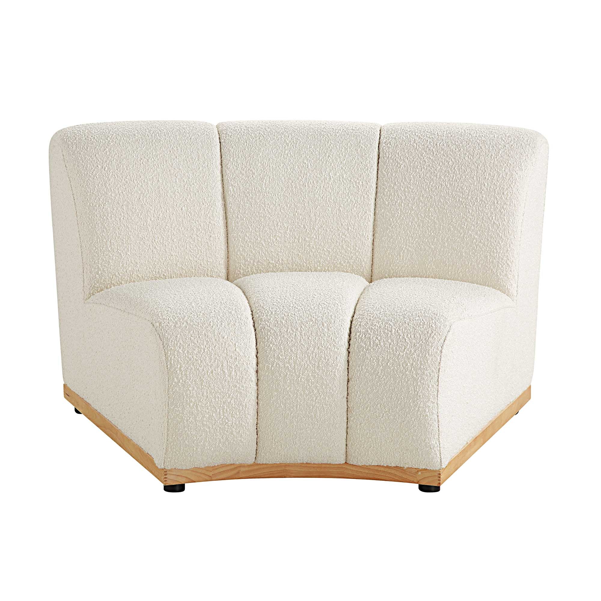 Granvia Ecru Boucle Modular Sofa, 1-Seater Curved Sofa - Image 4