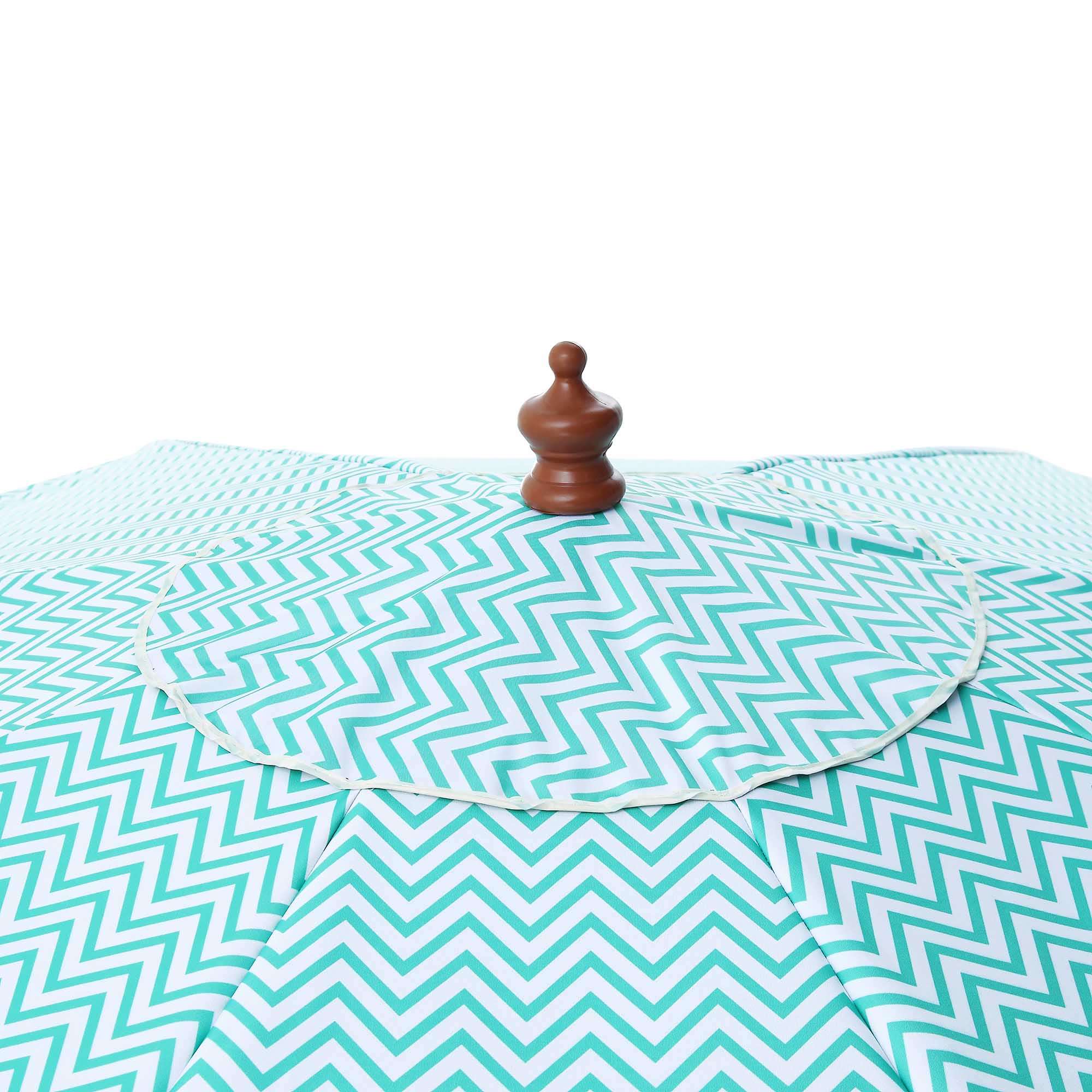 Green Chevron 2.6M Octagonal Tassel Parasol with Aluminium Tilt - Image 10