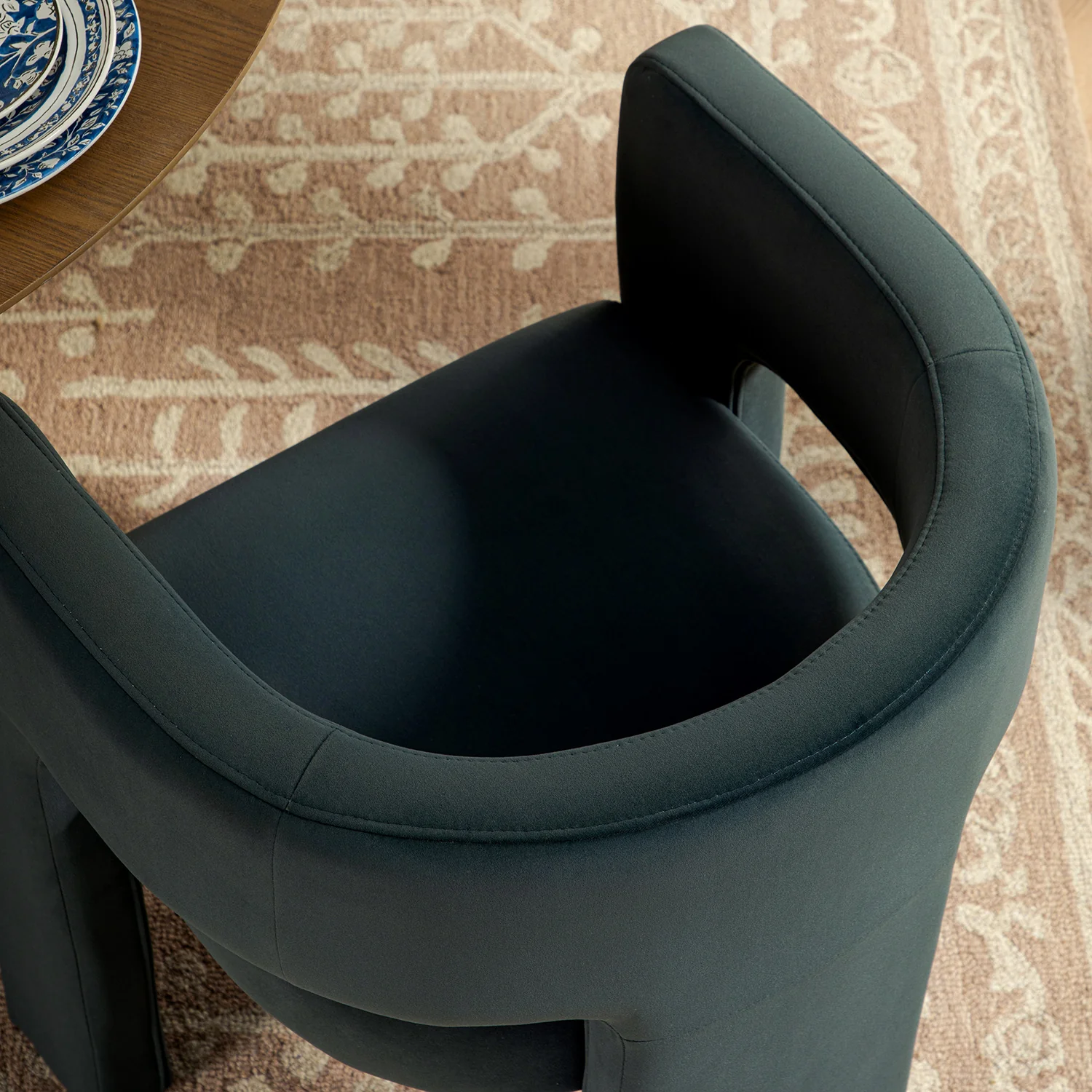 Greenwich Aegean Blue Velvet Dining Chair - Image 4