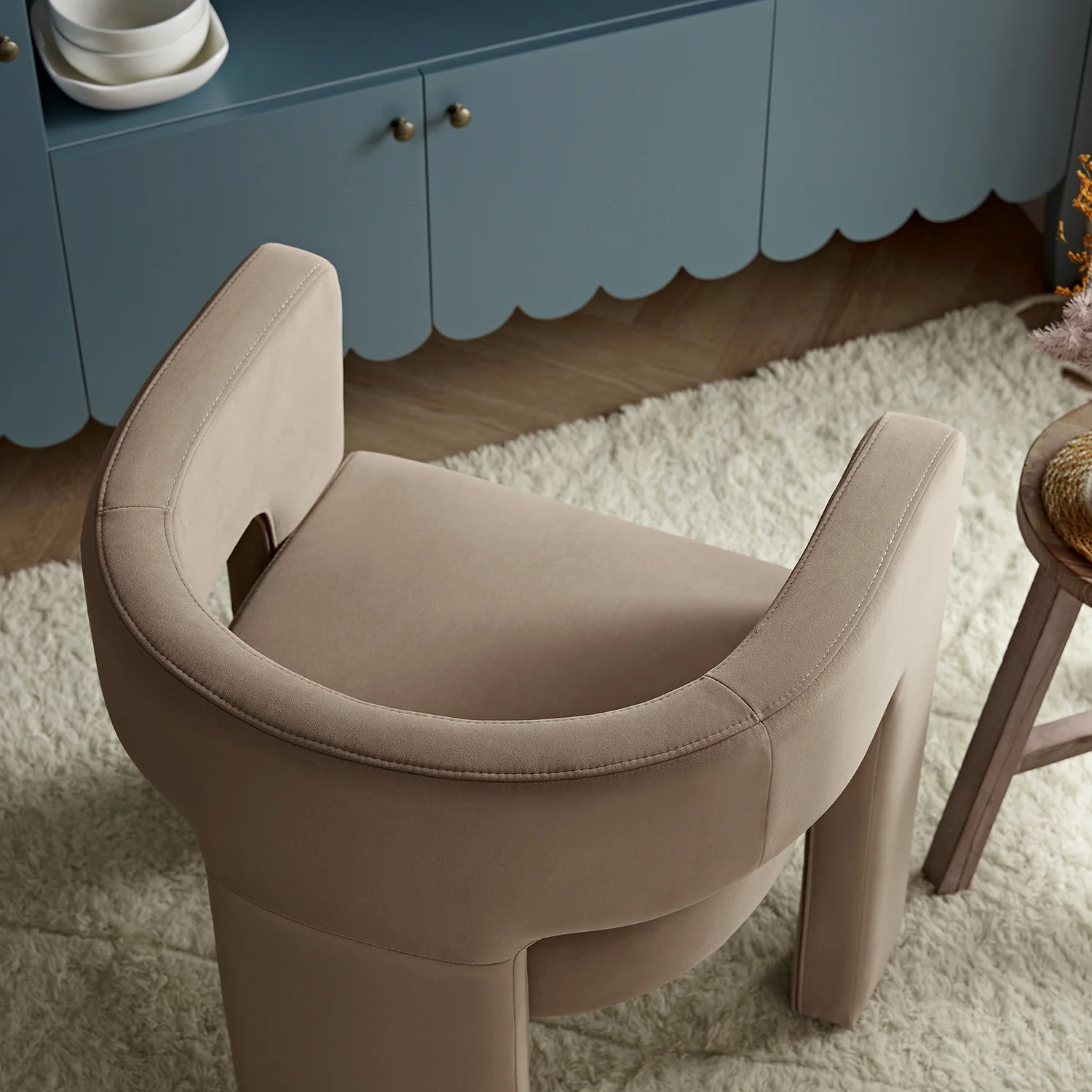 Greenwich Camel Velvet Dining Chair - Image 3
