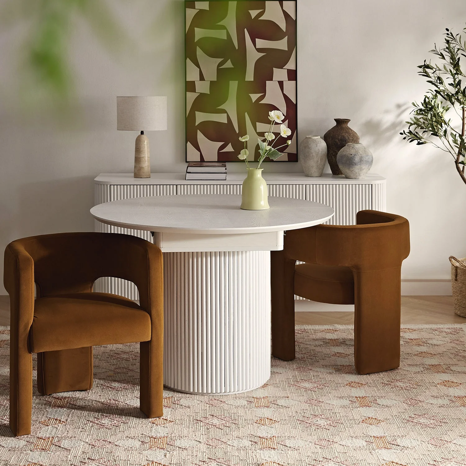 Greenwich Cinnamon Velvet Dining Chair - Image 2