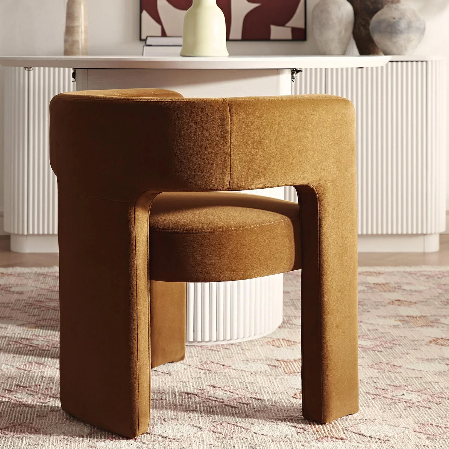 Greenwich Cinnamon Velvet Dining Chair - Image 5