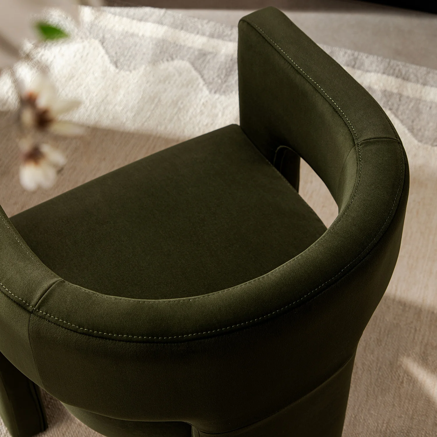 Greenwich Moss Green Velvet Dining Chair - Image 4