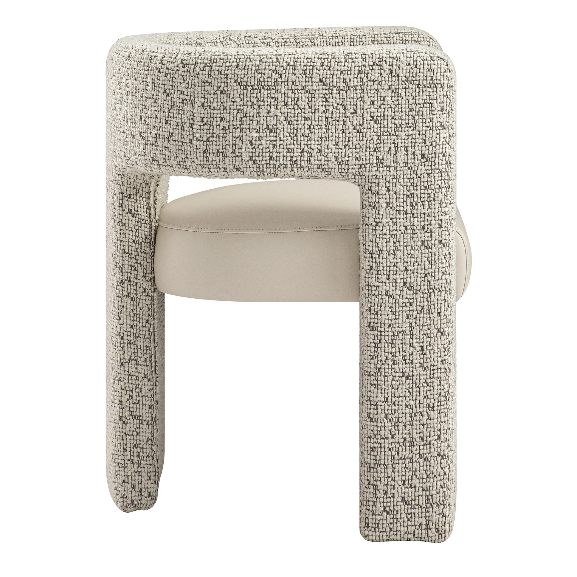Greenwich Taupe Boucle and Beige Faux Leather Seat Dining Chair - Image 11
