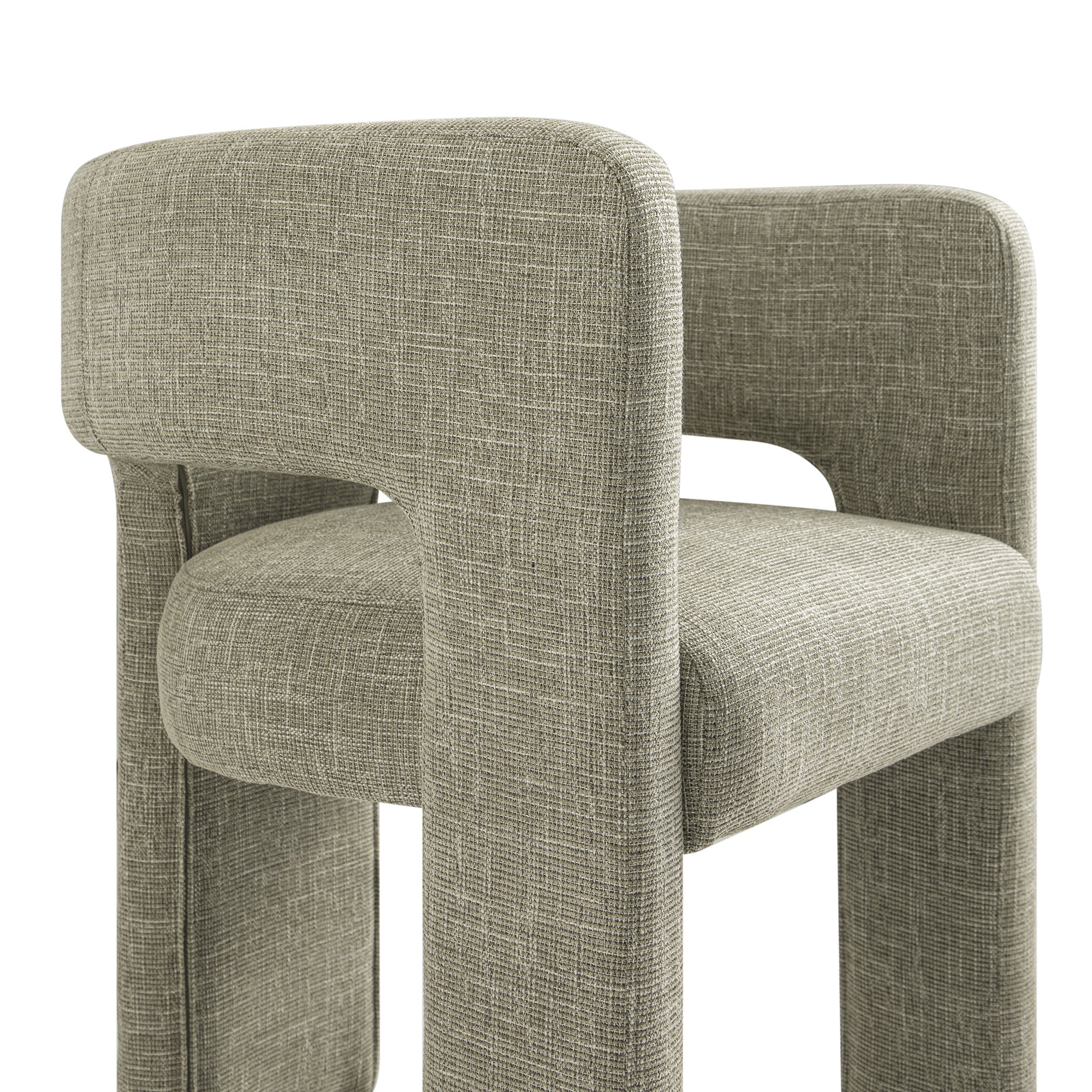 Greenwich Wheat Woven Textured Fabric Dining Chair - Image 15