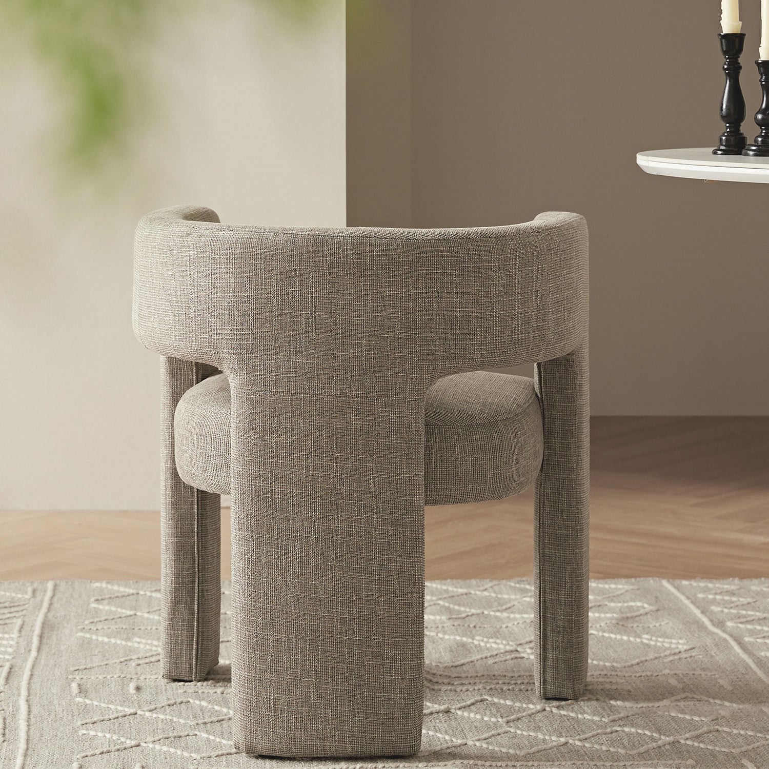 Greenwich Wheat Woven Textured Fabric Dining Chair - Image 4