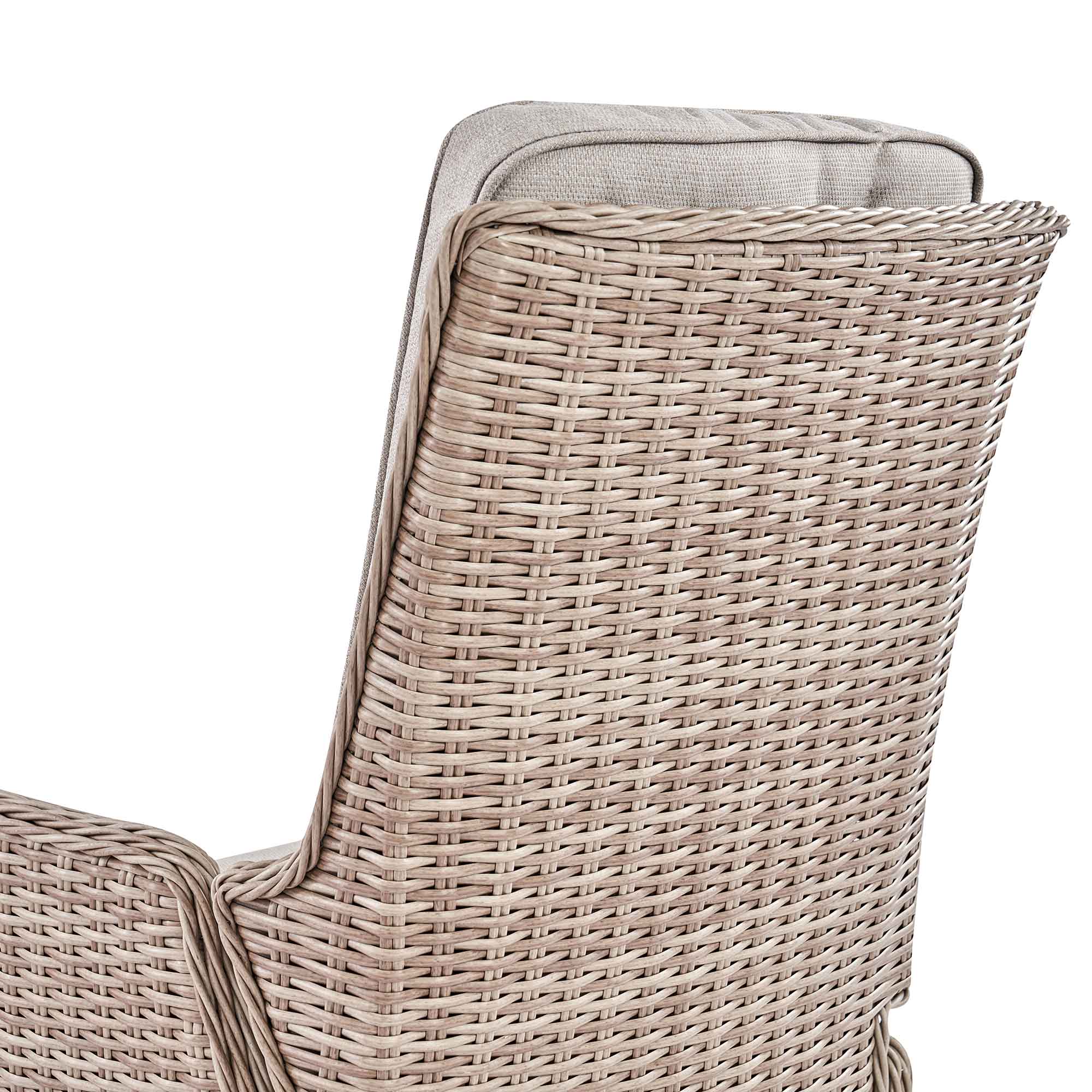 Hampshire 2-Seater Round Wicker Reclining Bistro Set with Stools, Natural - Image 12